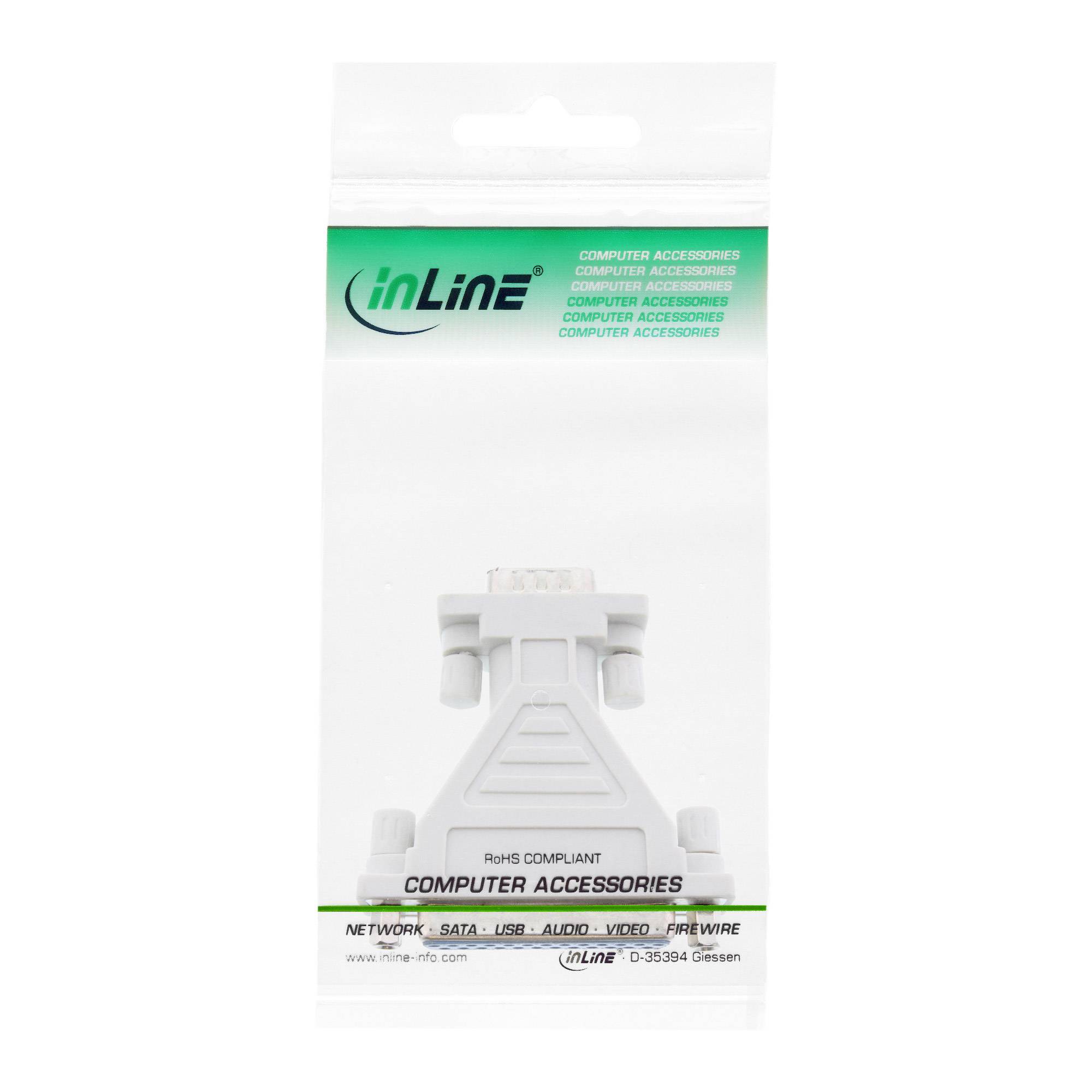 InLine® AT-Adapter, 25pol Sub D Buchse an 9pol Sub D Stecker-2