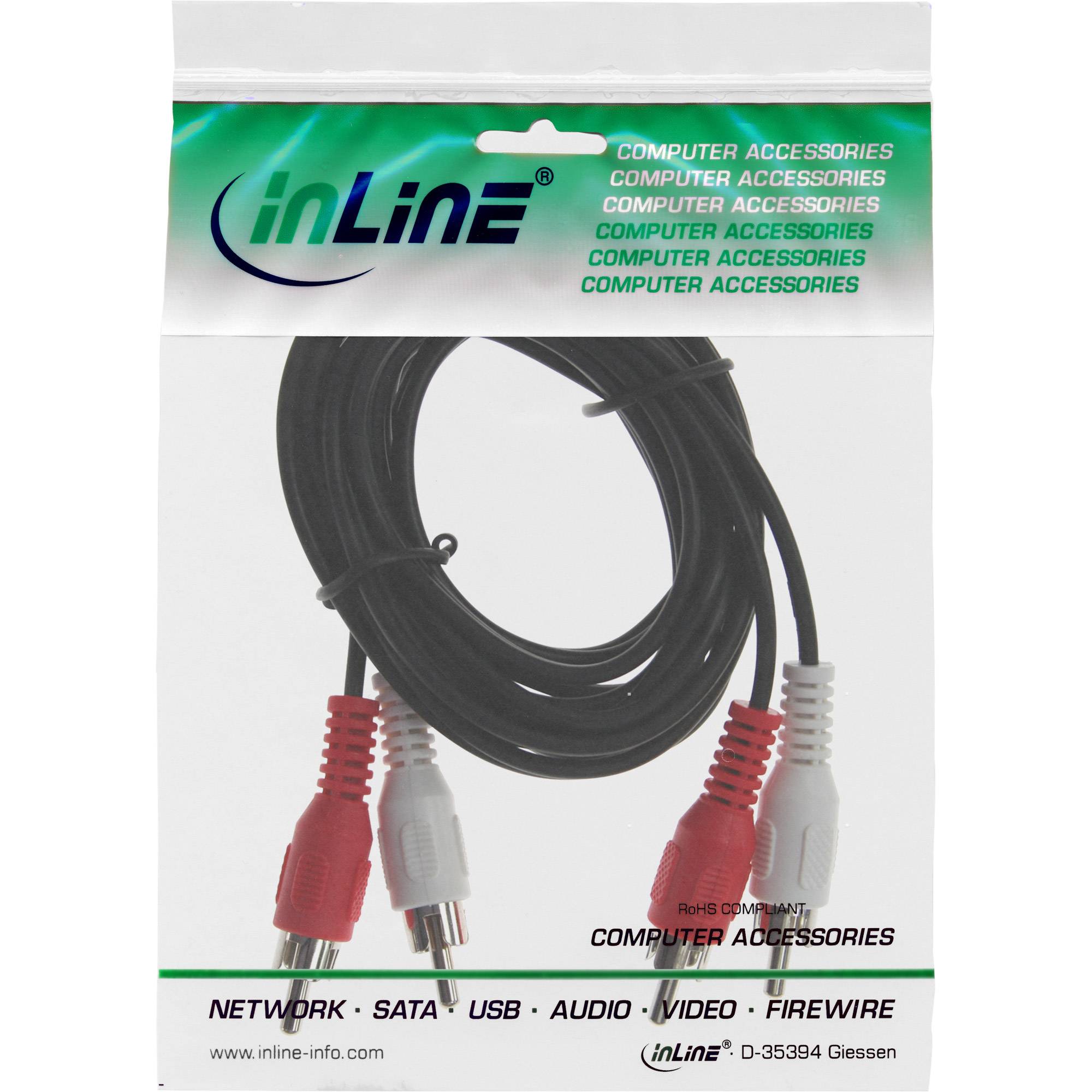 InLine® Cinch Kabel, 2x Cinch, Stecker / Stecker, 5m-1