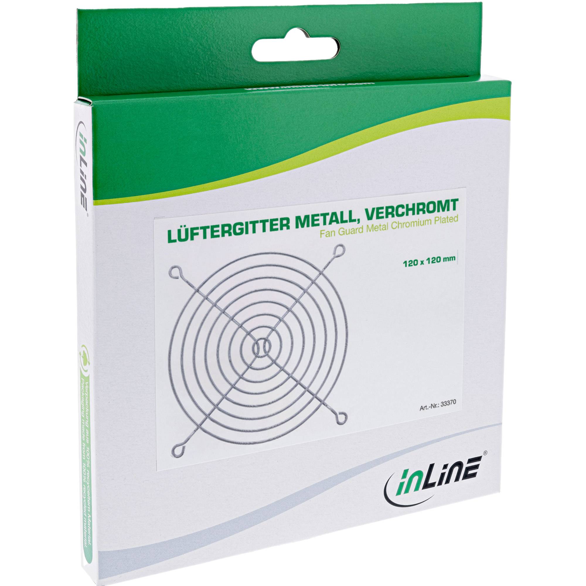 InLine® Lüftergitter Metall, verchromt, 120x120mm-2