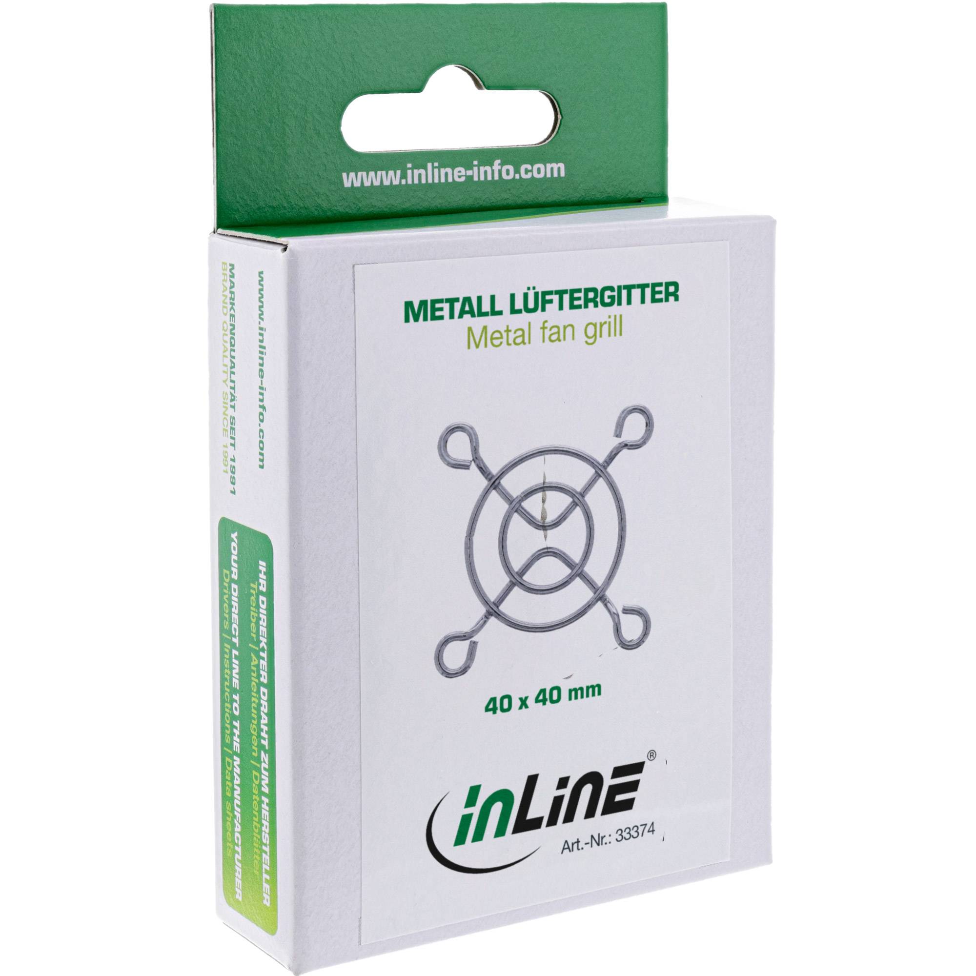 InLine® Lüftergitter Metall, verchromt, 40x40mm-2