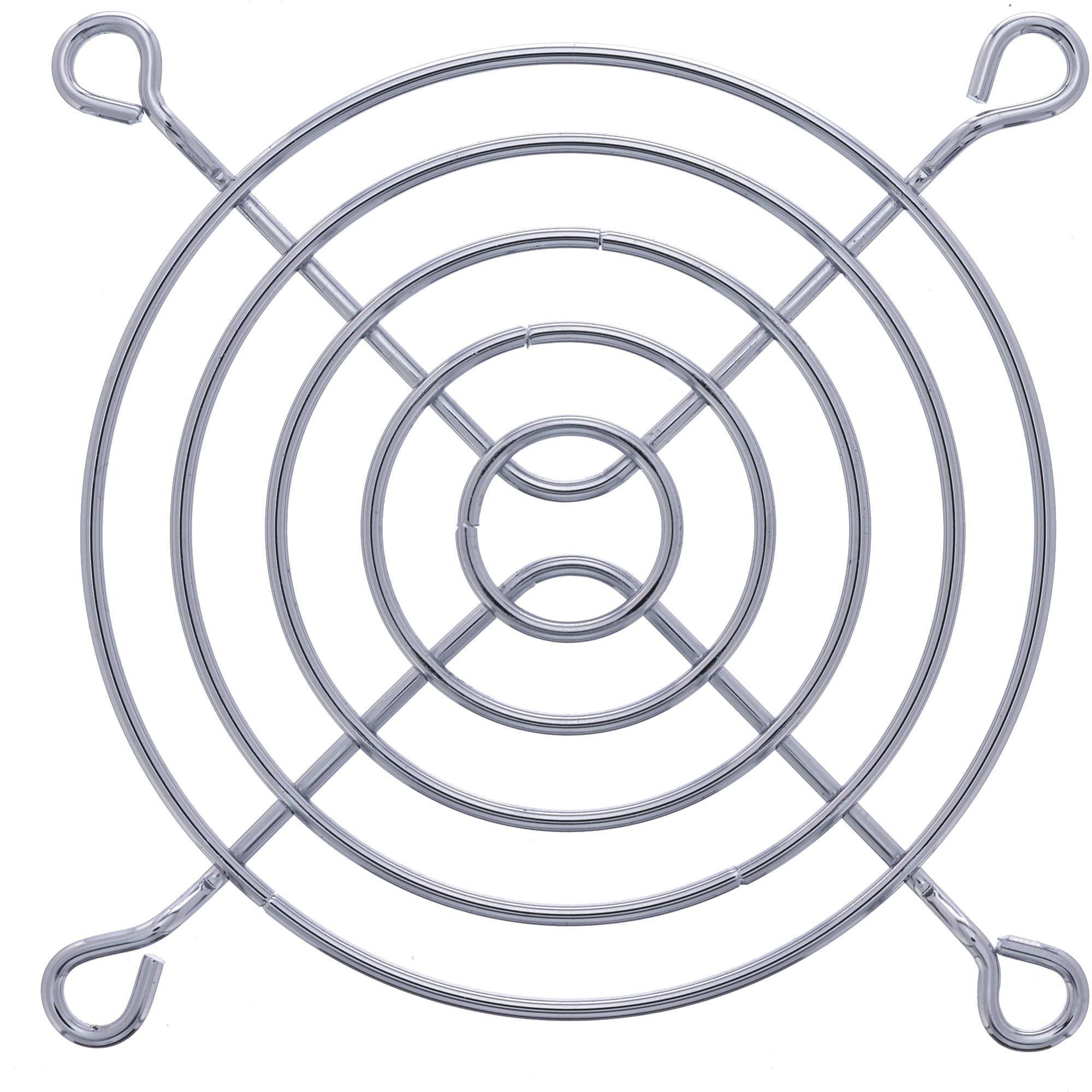 InLine® Lüftergitter Metall, verchromt, 80x80mm-1