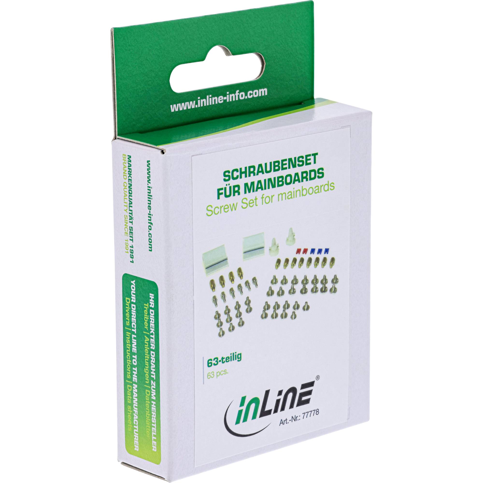 InLine® Schraubenset, mit Jumper, Klebeklipp etc.-1