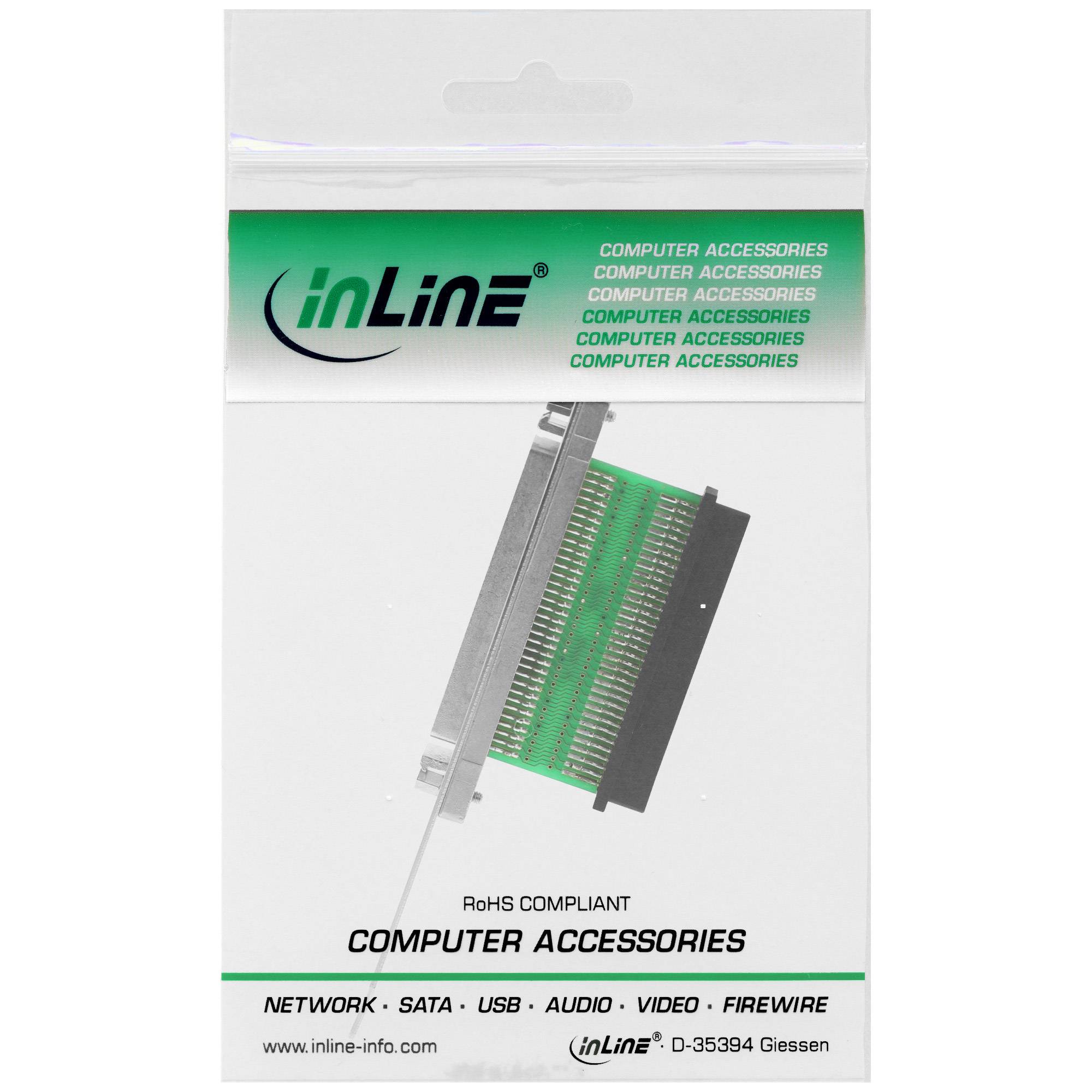 InLine® SCSI III U320 Slotblech, 68pol mini Sub D Buchse / Buchse, innen/außen-1