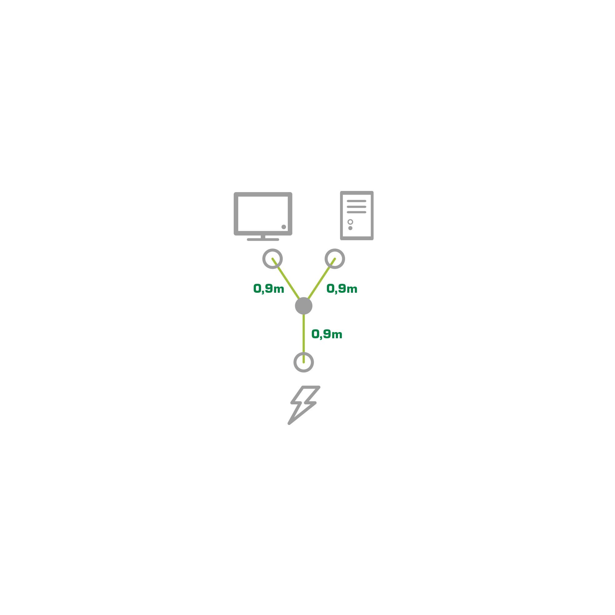 InLine® Netz-Y-Kabel, Kaltgeräte, 1x IEC-C14 auf 2x IEC-C13, 1,8m-1