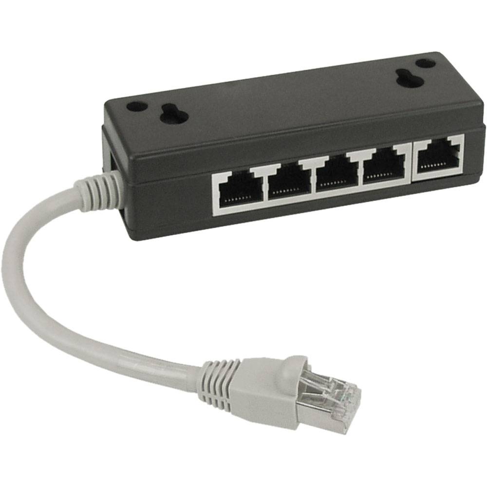 InLine® ISDN Verteiler, 5x RJ45 Buchse, 15cm Kabel, mit Endwiderständen-0