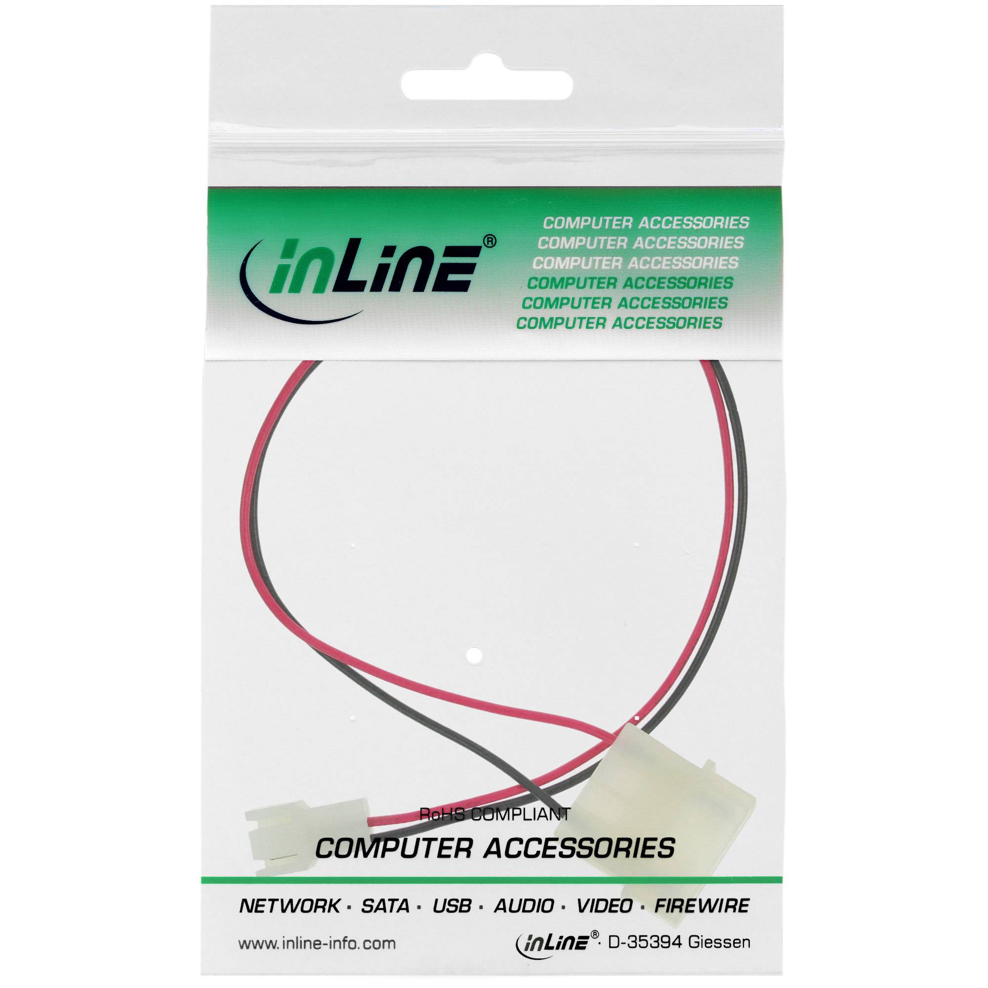 InLine® Lüfter Adapterkabel, 12V zu 7V, 0,3m-1