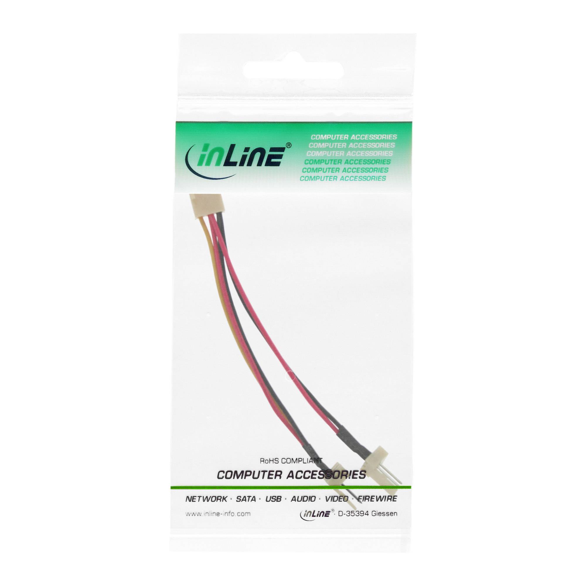 InLine® Lüfter Adapterkabel, 3pol Molex BU an 2x 3pol Molex ST-1