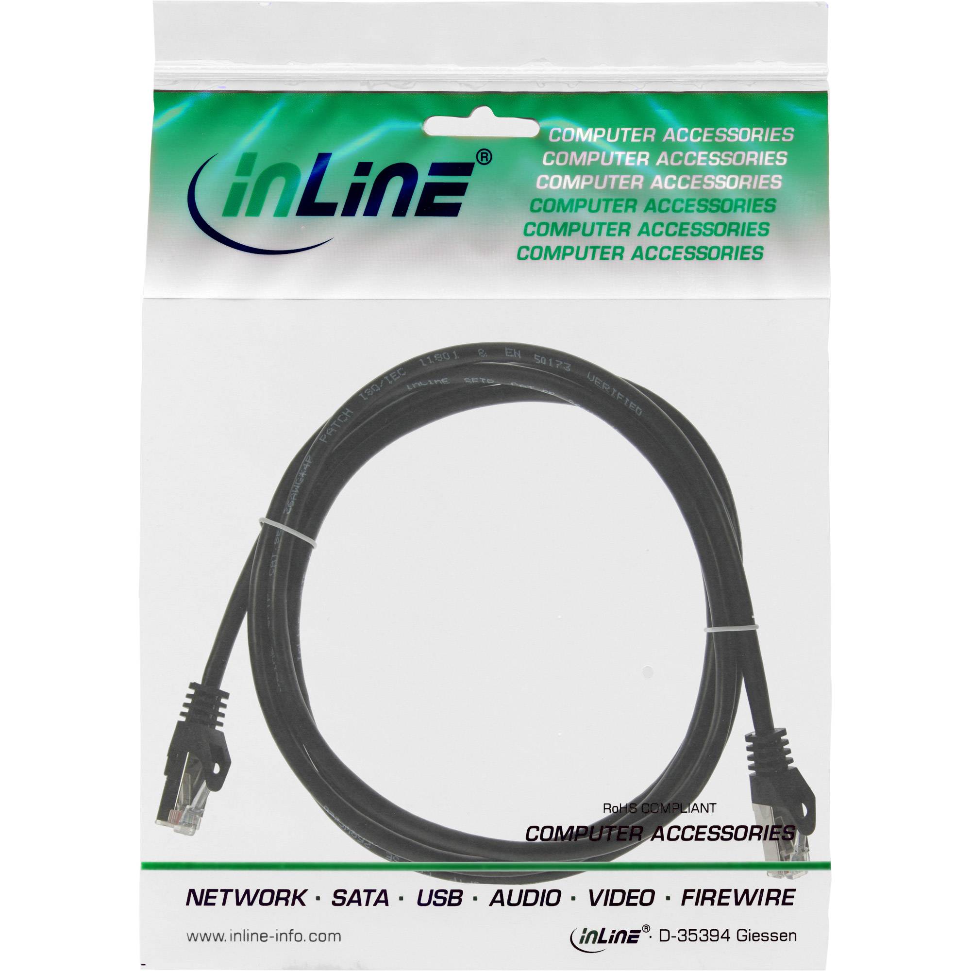 InLine® Patchkabel, SF/UTP, Cat.5e, schwarz, 2m-1