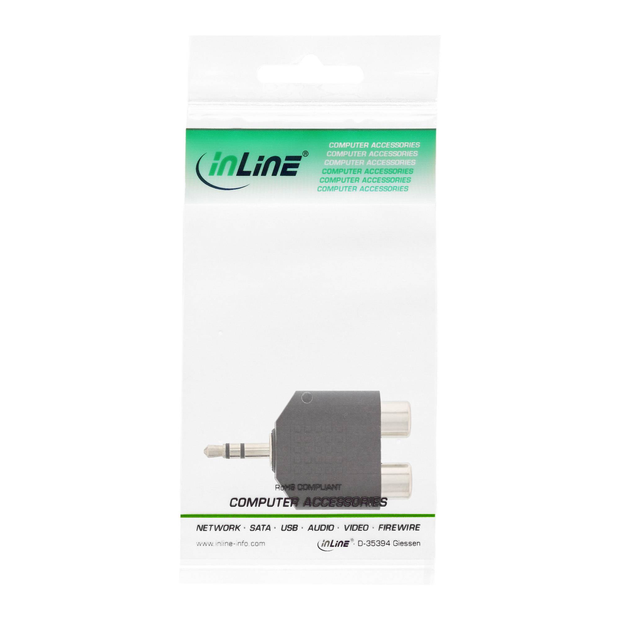 InLine® Audio Adapter, 3,5mm Klinke Stecker an 2x Cinch Buchse, Stereo-2