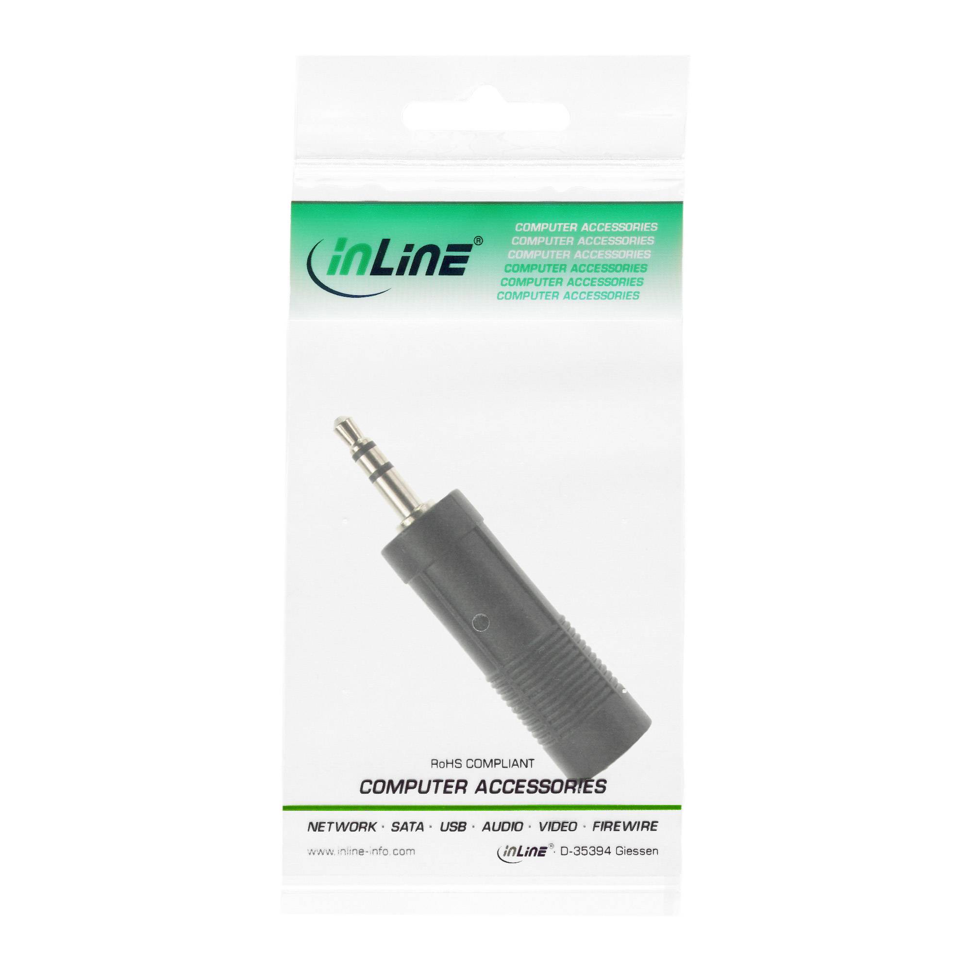 InLine® Audio Adapter, 3,5mm Klinke Stecker Stereo an 6,3mm Klinke Buchse Stereo-1