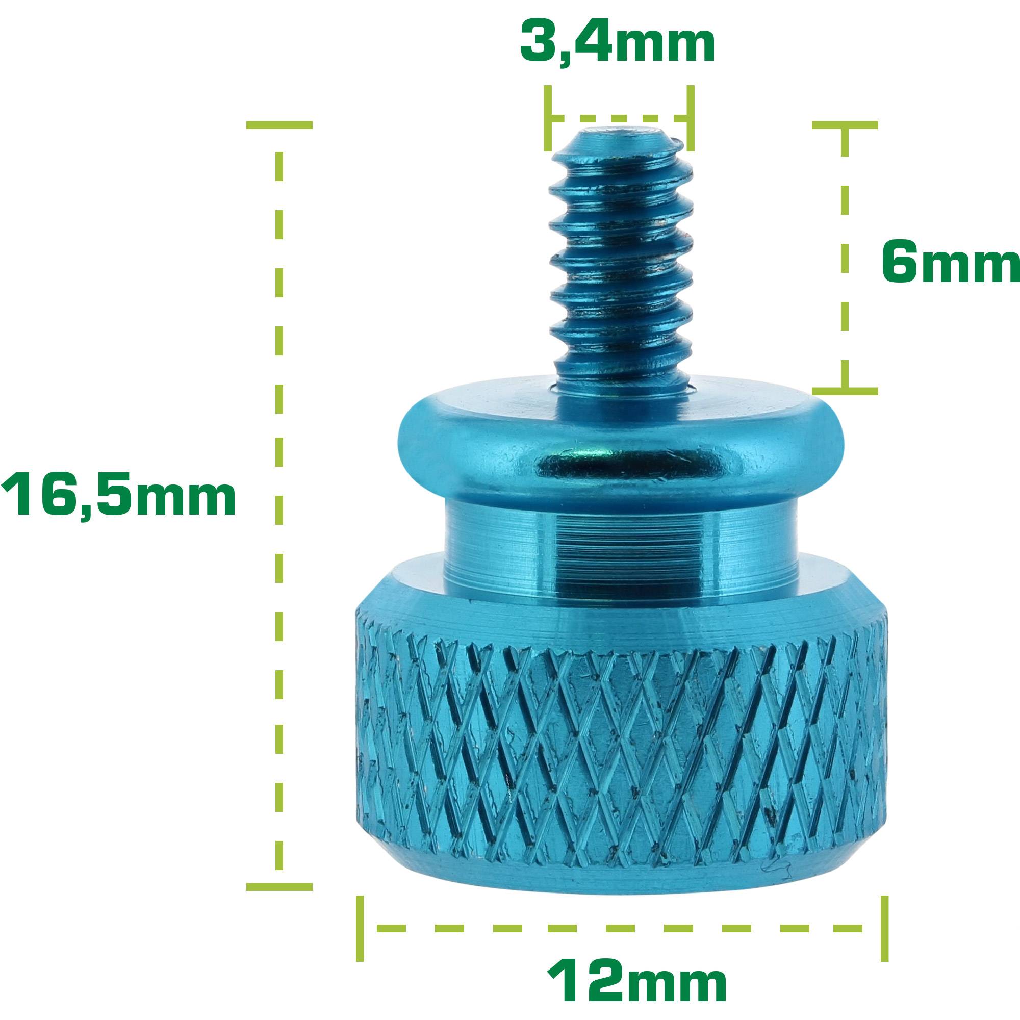 InLine® Rändelschrauben für Gehäuse, Alu, blau, 10er Pack-1