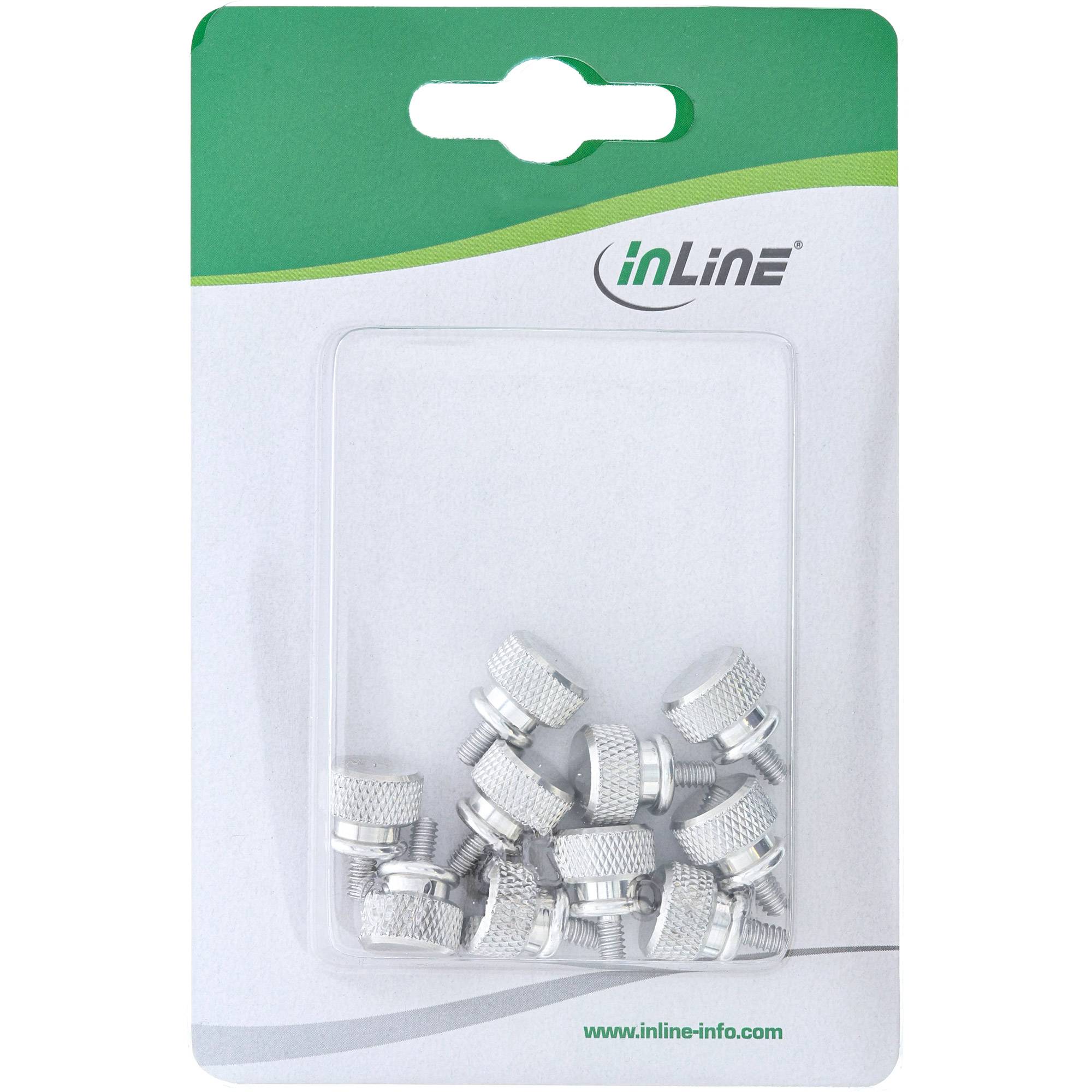 InLine® Rändelschrauben für Gehäuse, Alu, silber, 10er Pack-3