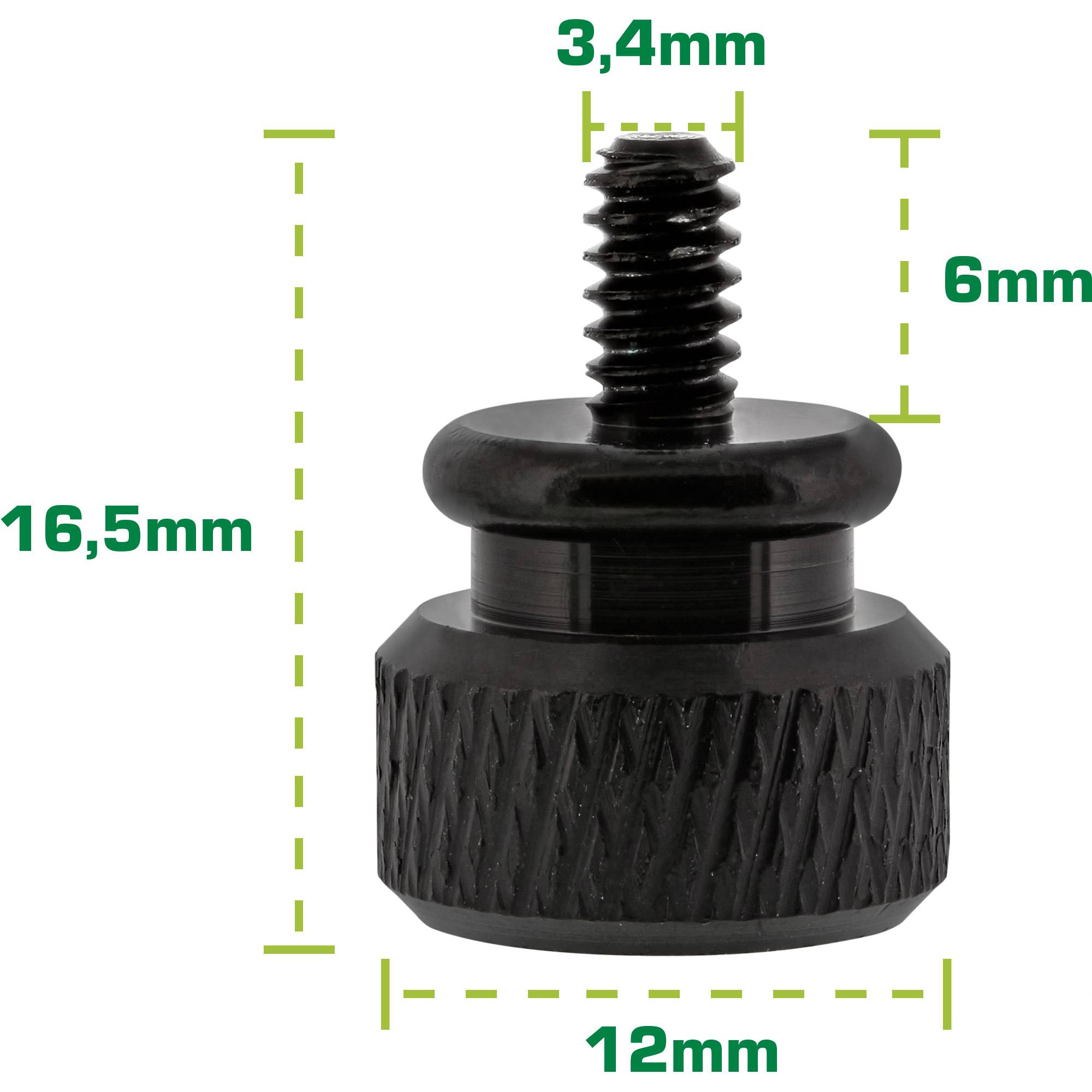 InLine® Rändelschrauben für Gehäuse, Alu, schwarz, 10er Pack-1