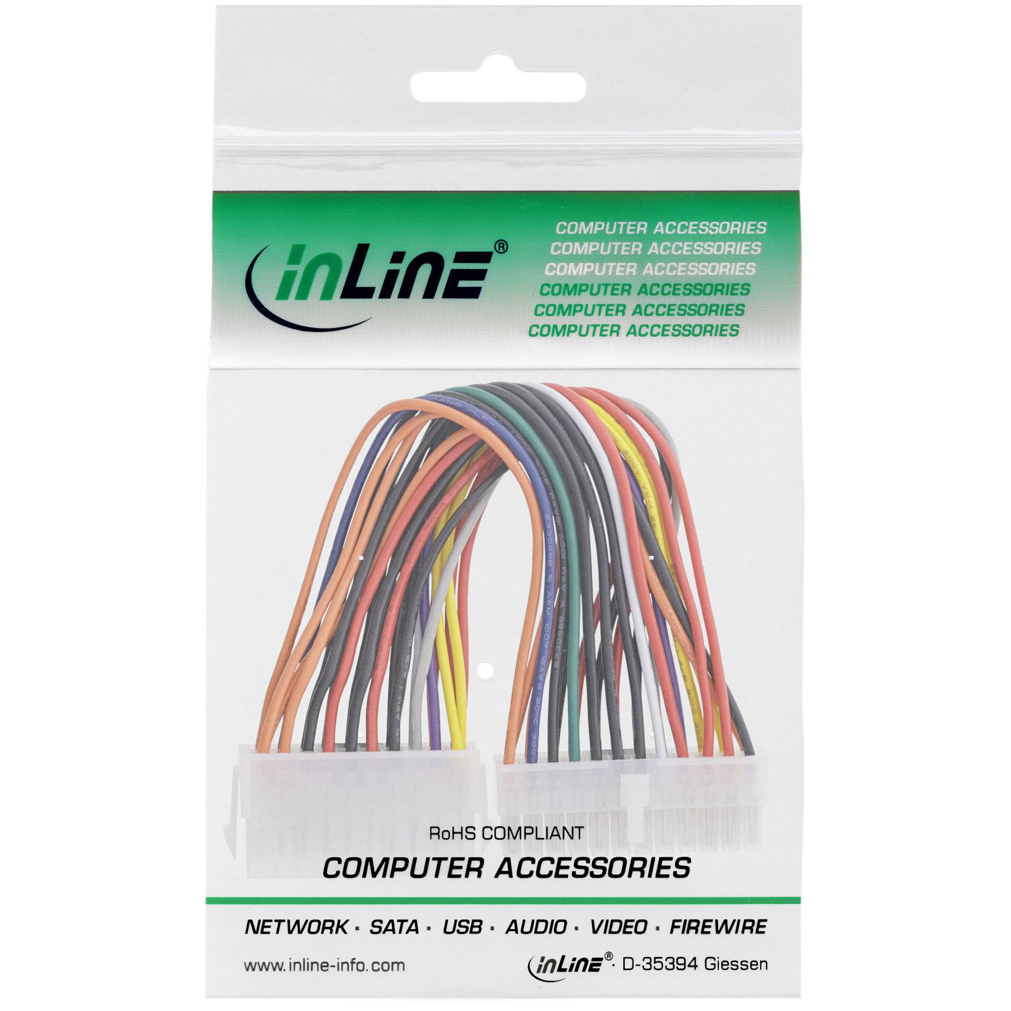 InLine® Stromadapter intern, 20pol ATX Netzteil zu 24pol EPS12V Mainboard, 0,16m-2