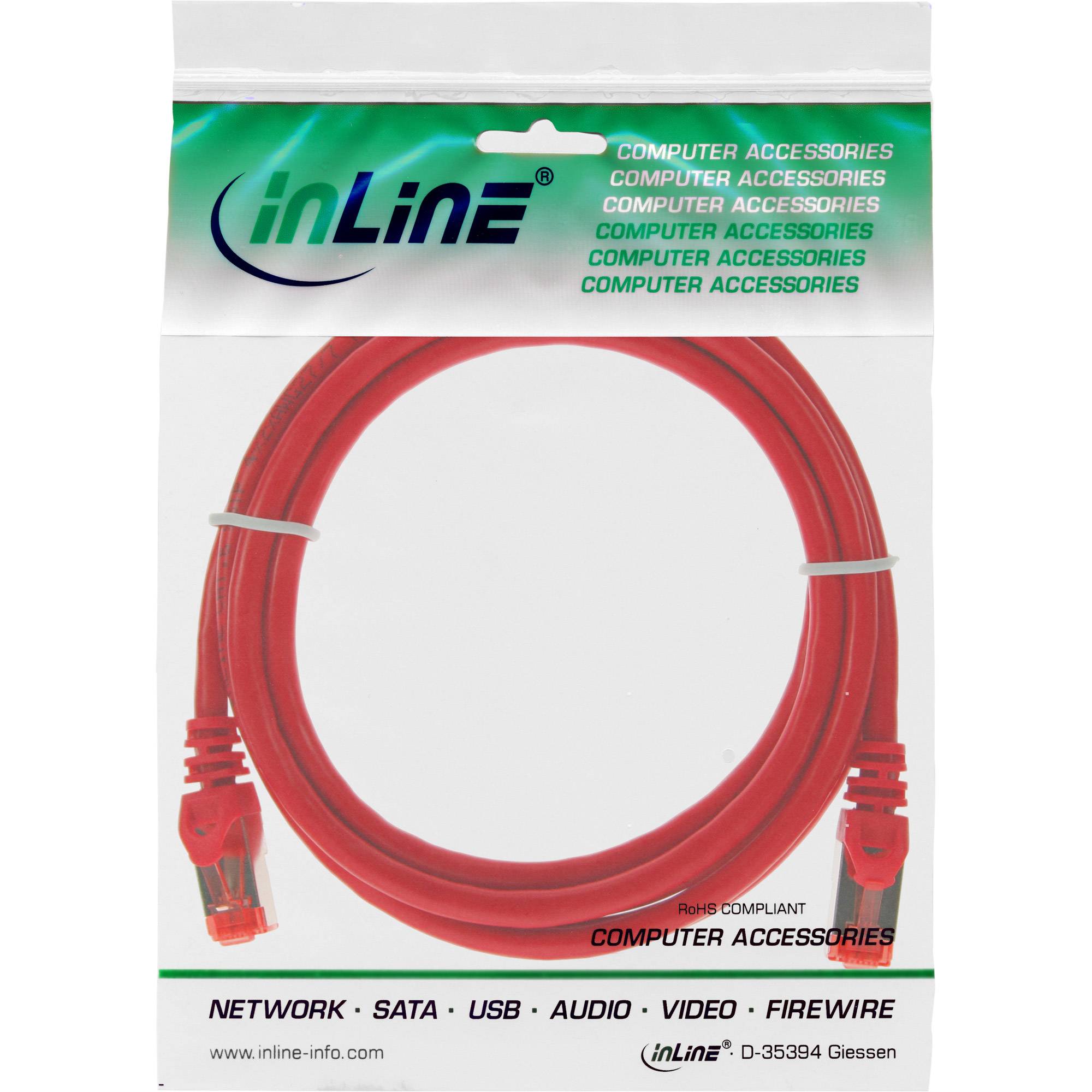 InLine® Patchkabel, S/FTP (PiMf), Cat.6, 250MHz, PVC, Kupfer, rot, 2m-1