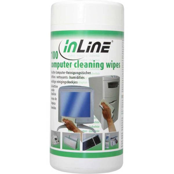 InLine® Reinigungstücher, feuchte Computerreinigungstücher, 100 Stück