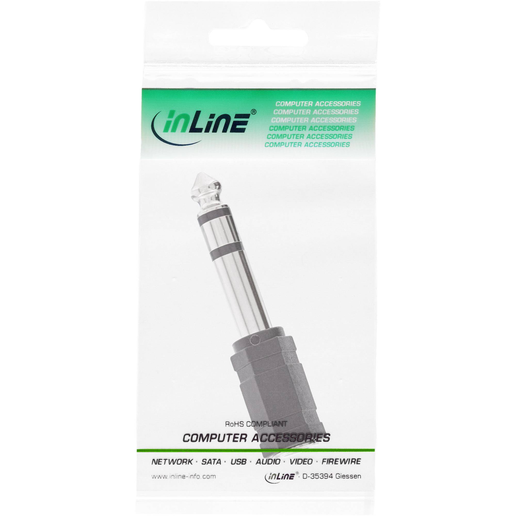 InLine® Audio Adapter, 6,3mm Klinke Stecker an 3,5mm Klinke Buchse, Stereo-2
