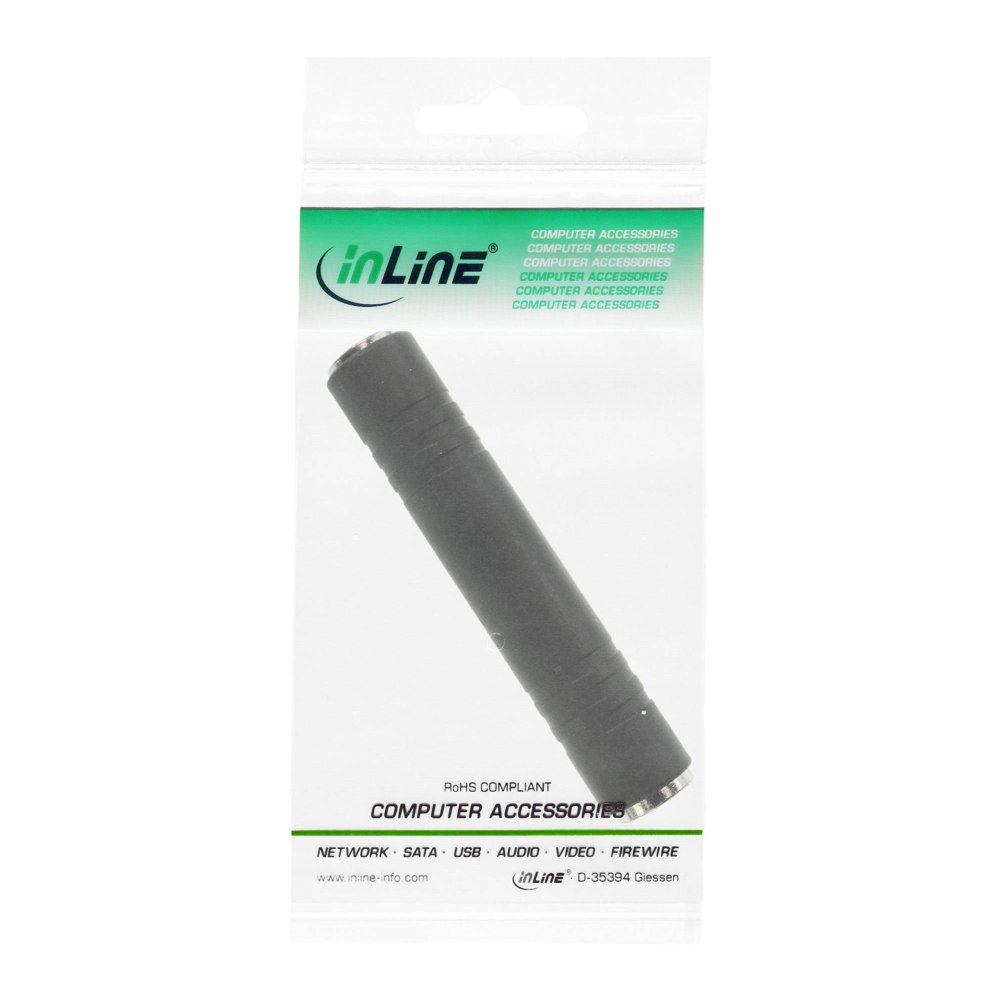 InLine Audio Adapter - 6,3mm Klinke Buchse / Buchse - Stereo - Schwarz-1