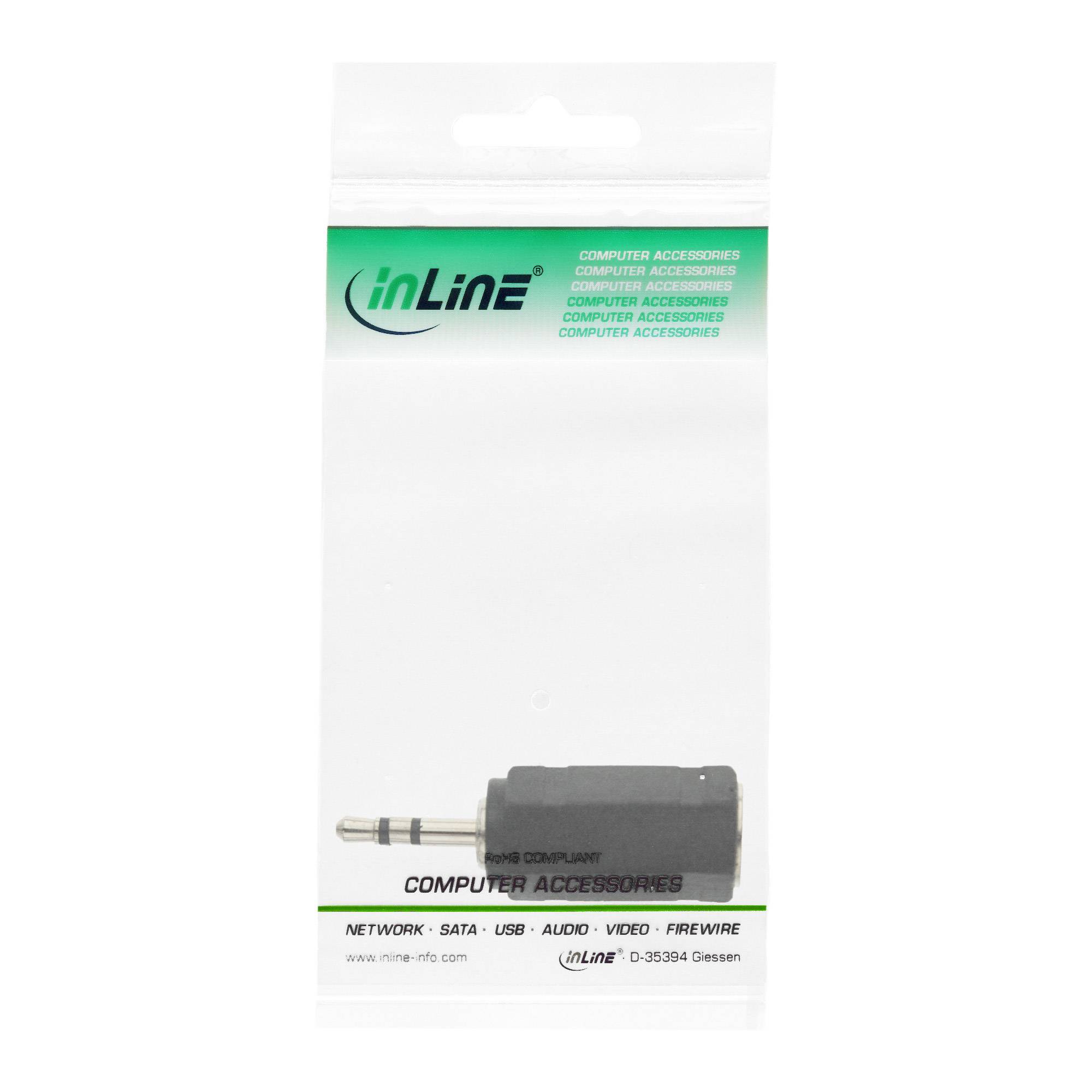 InLine® Audio Adapter, 2,5mm Klinke Stecker zu 3,5mm Buchse, Stereo-2