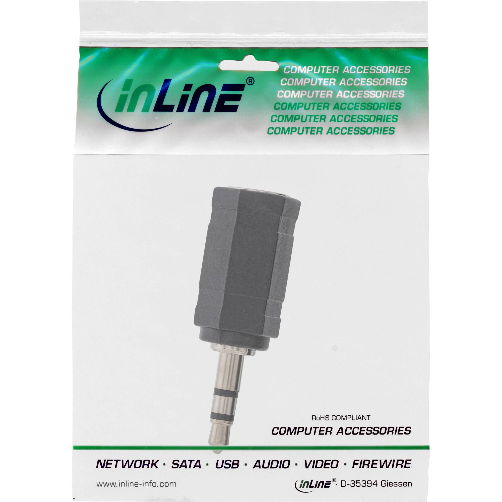 InLine® Audio Adapter, 2,5mm Klinke Buchse an 3,5mm Stecker, Stereo-2
