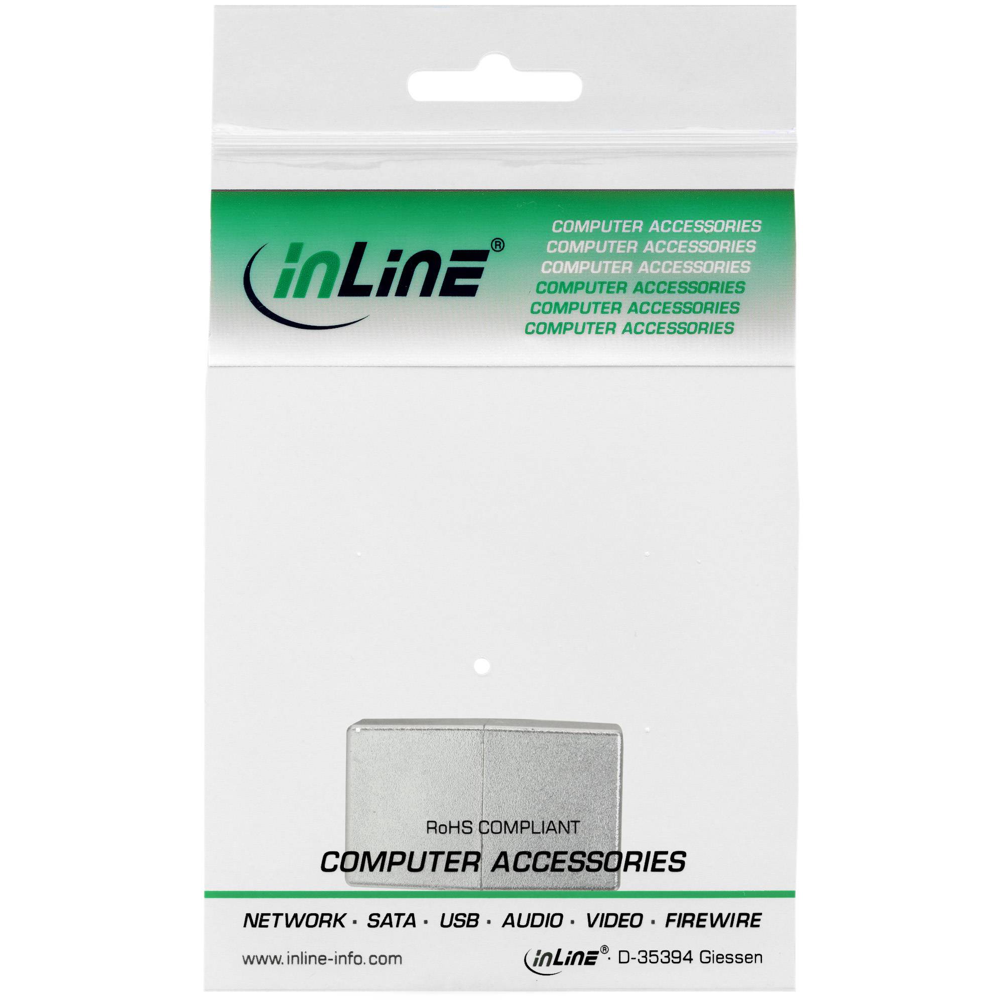 InLine® Cat.5e Patchkabelkupplung 2x RJ45 Buchse, metallisiert geschirmt-1