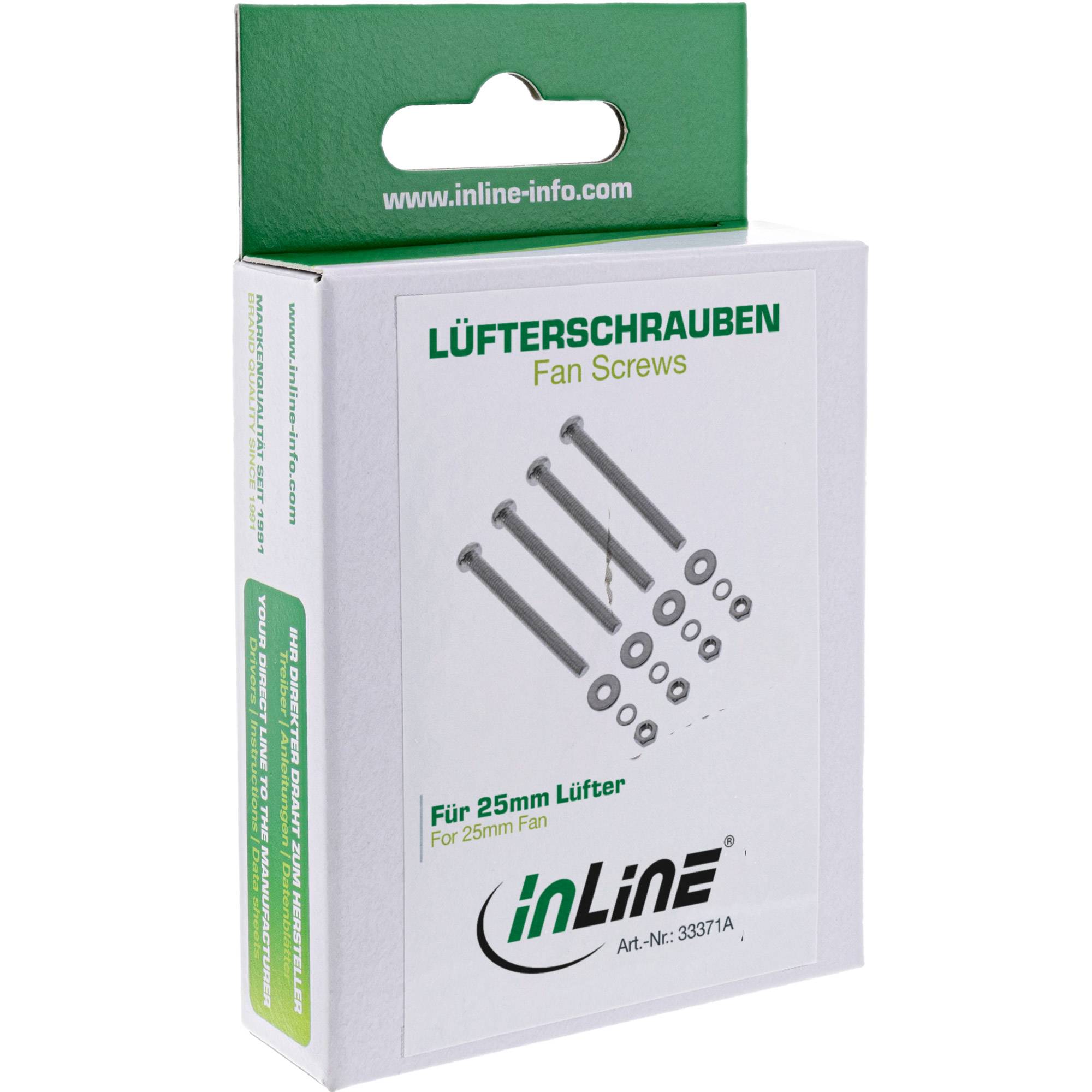 InLine® Lüfterschrauben Set, für 25mm Lüfter-1