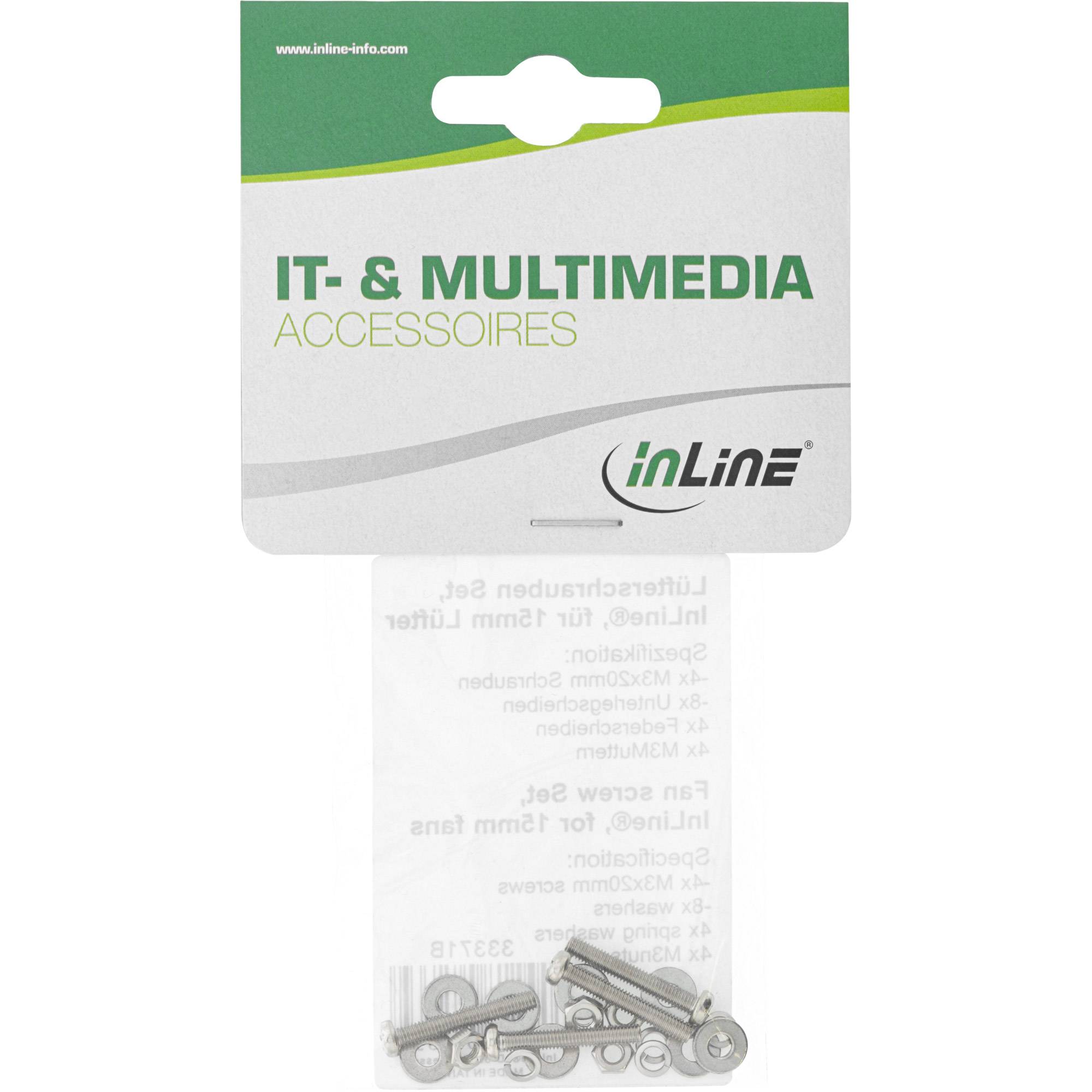 InLine® Lüfterschrauben Set, für 15mm Lüfter-1