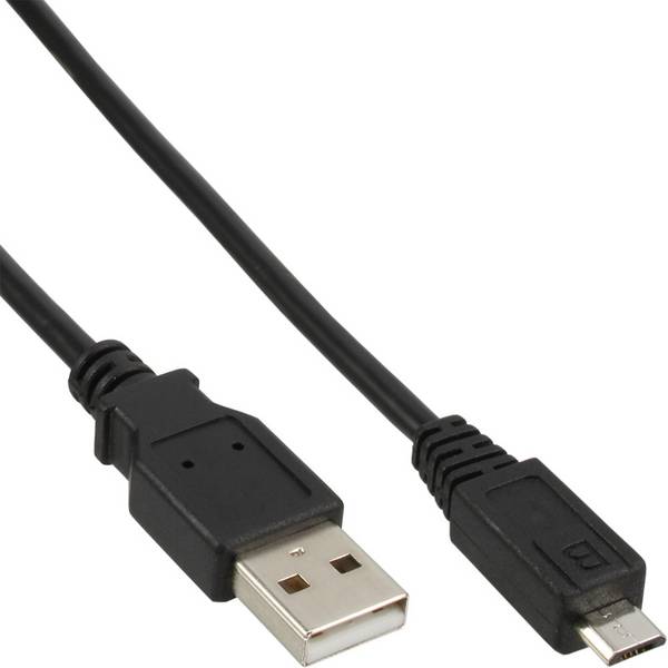 InLine® Micro-USB 2.0 Kabel, USB-A Stecker an Micro-B Stecker, schwarz, 1,8m