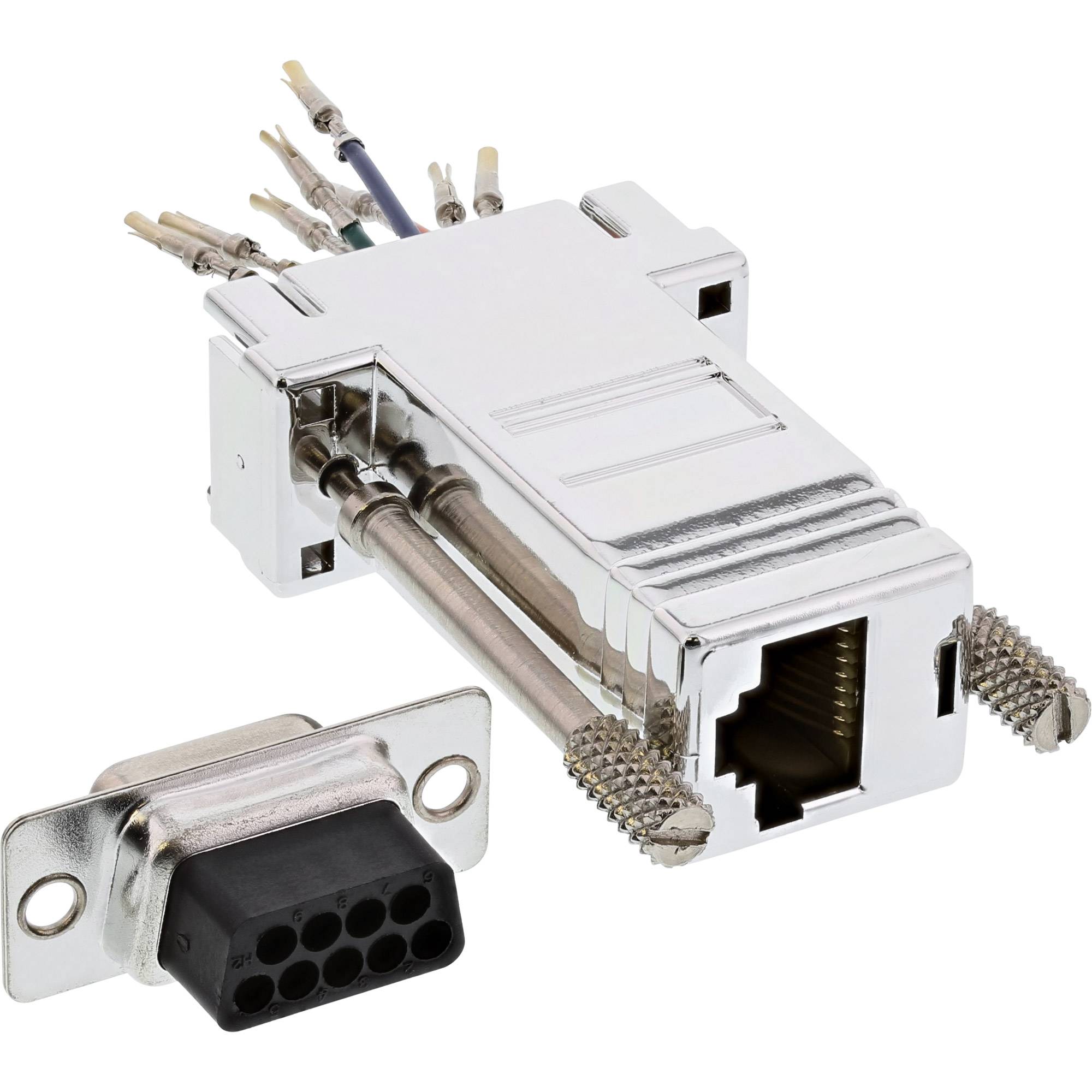 InLine® Adapter, 9pol Sub D Buchse an RJ45 Buchse, metallisiert-1