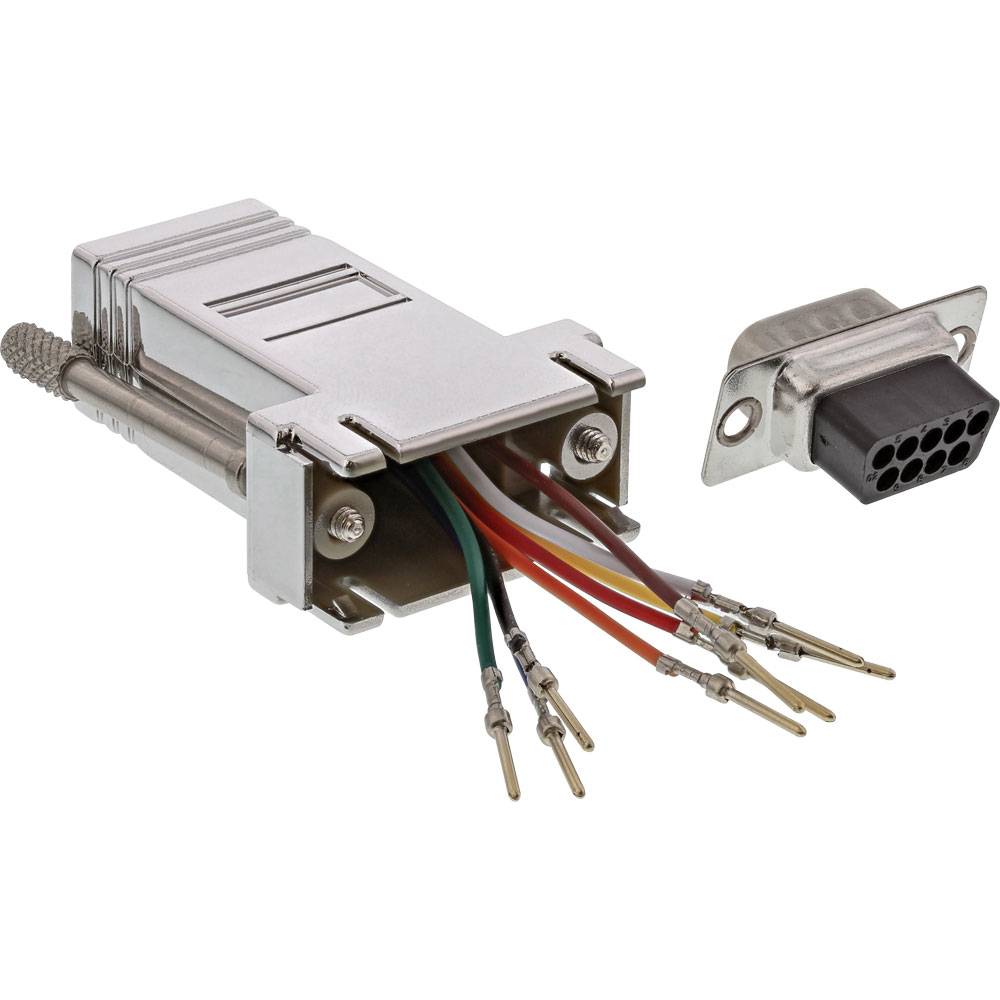 InLine® Adapter, 9pol Sub D Stecker an RJ45 Buchse, metallisiert-0