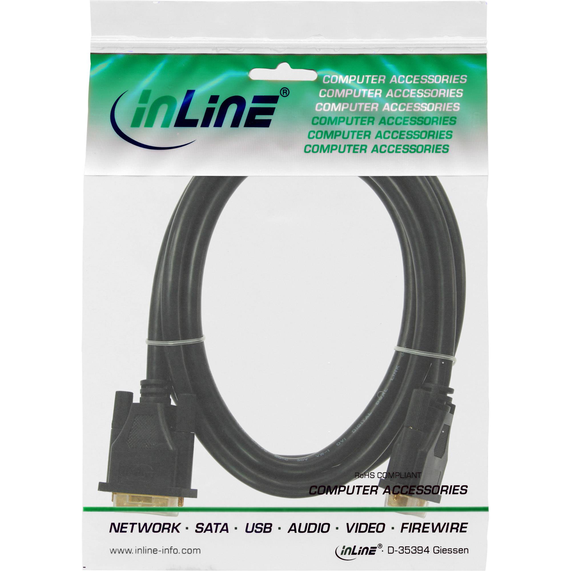 InLine® DVI-D Anschlusskabel Premium, digital 24+1 ST / ST, Dual Link, 5m-1