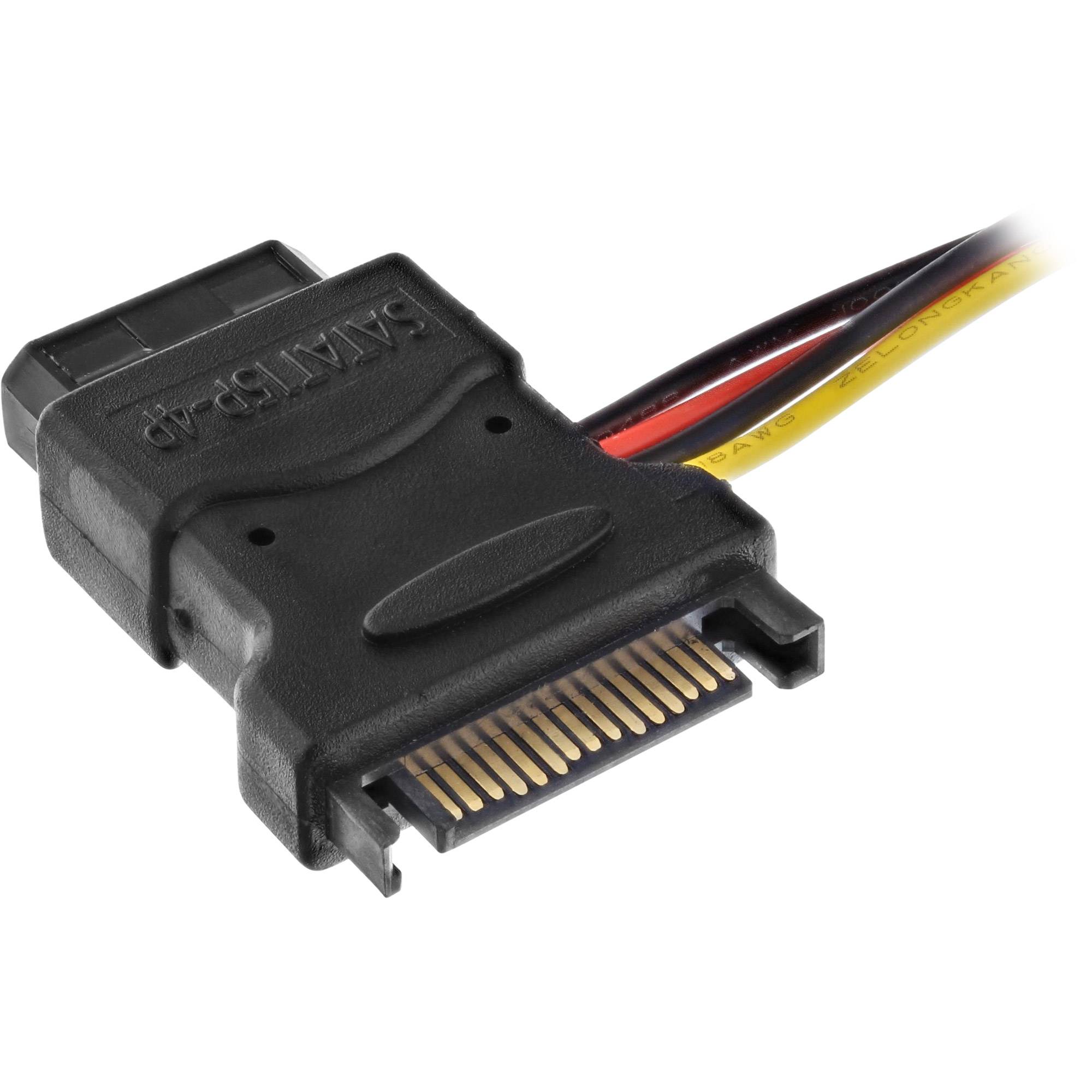 InLine® SATA Stromadapterkabel, SATA Buchse an 3x 13,34cm (5,25") Stecker, 0,15m-1
