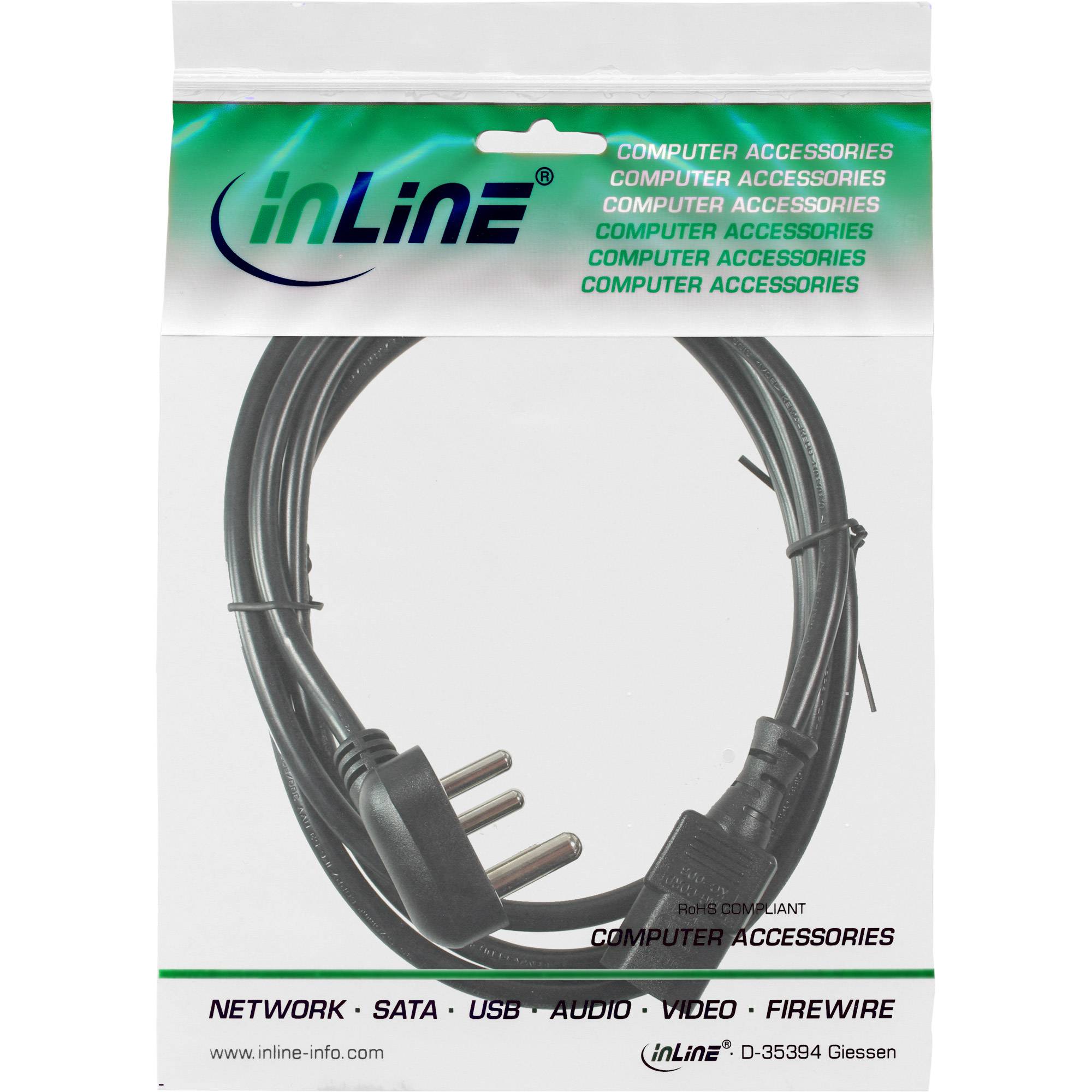 InLine® Netzkabel, Südafrika 10A Typ M auf Kaltgerätestecker C13, 1,8m-1