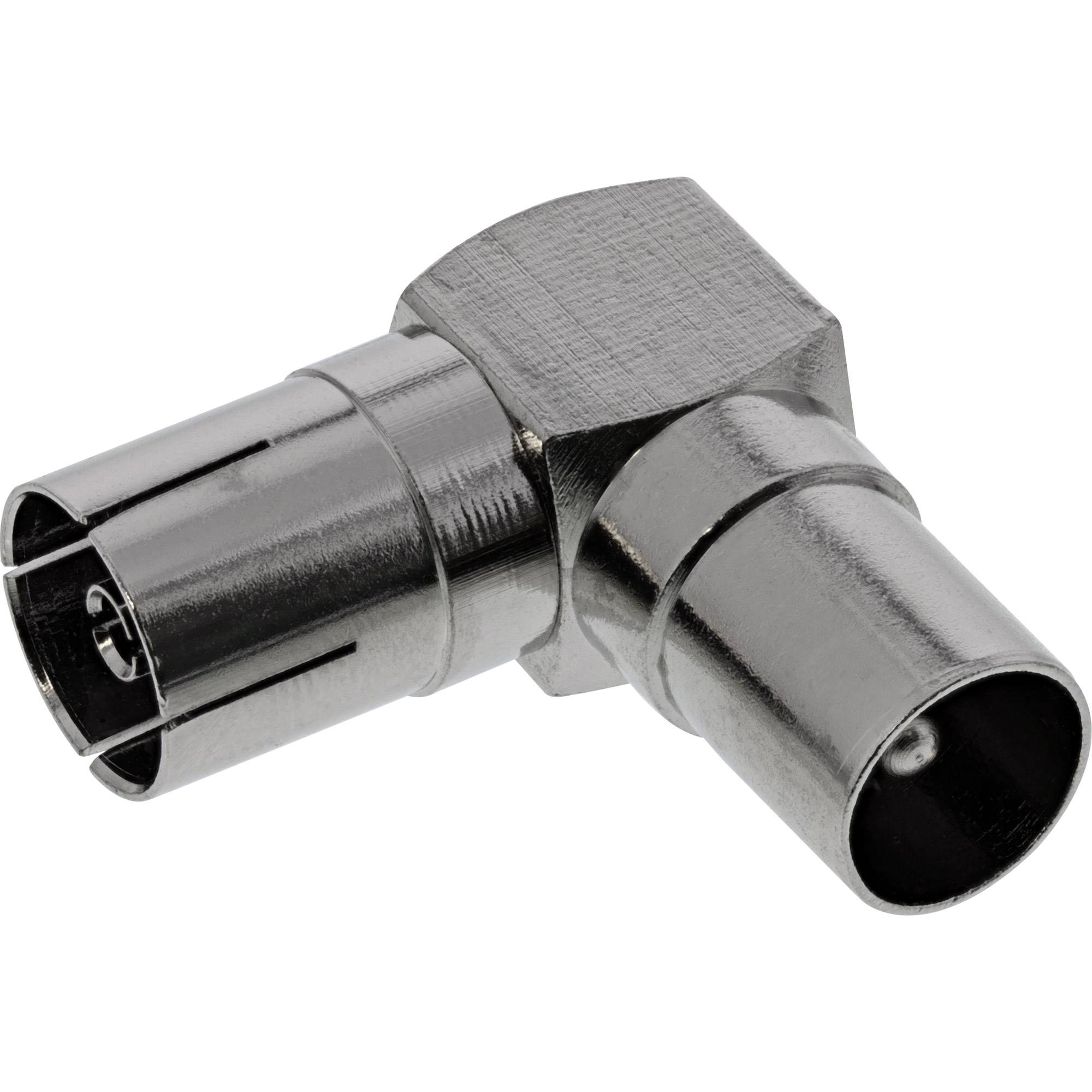 InLine® Antenne Koaxial Verbinder Stecker / Buchse, 90° gewinkelt, Metall-1
