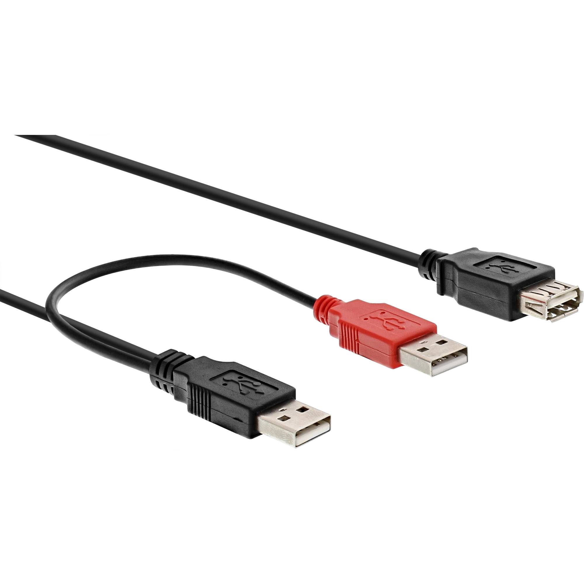 InLine® USB 2.0 Y-Anschlusskabel, 2x Stecker A an Buchse A, 0,2m-0