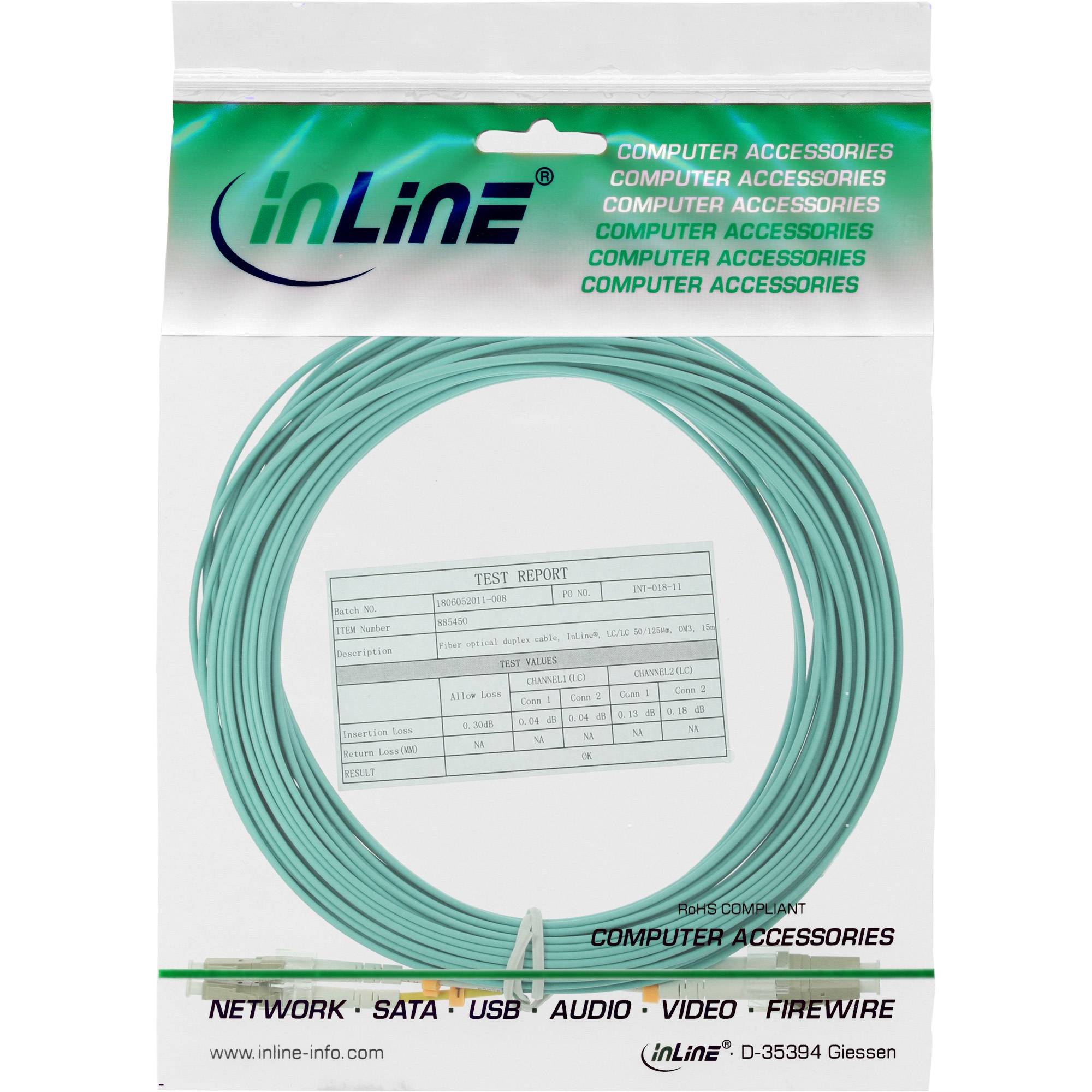 InLine® LWL Duplex Kabel, LC/LC, 50/125µm, OM3, 1m-1
