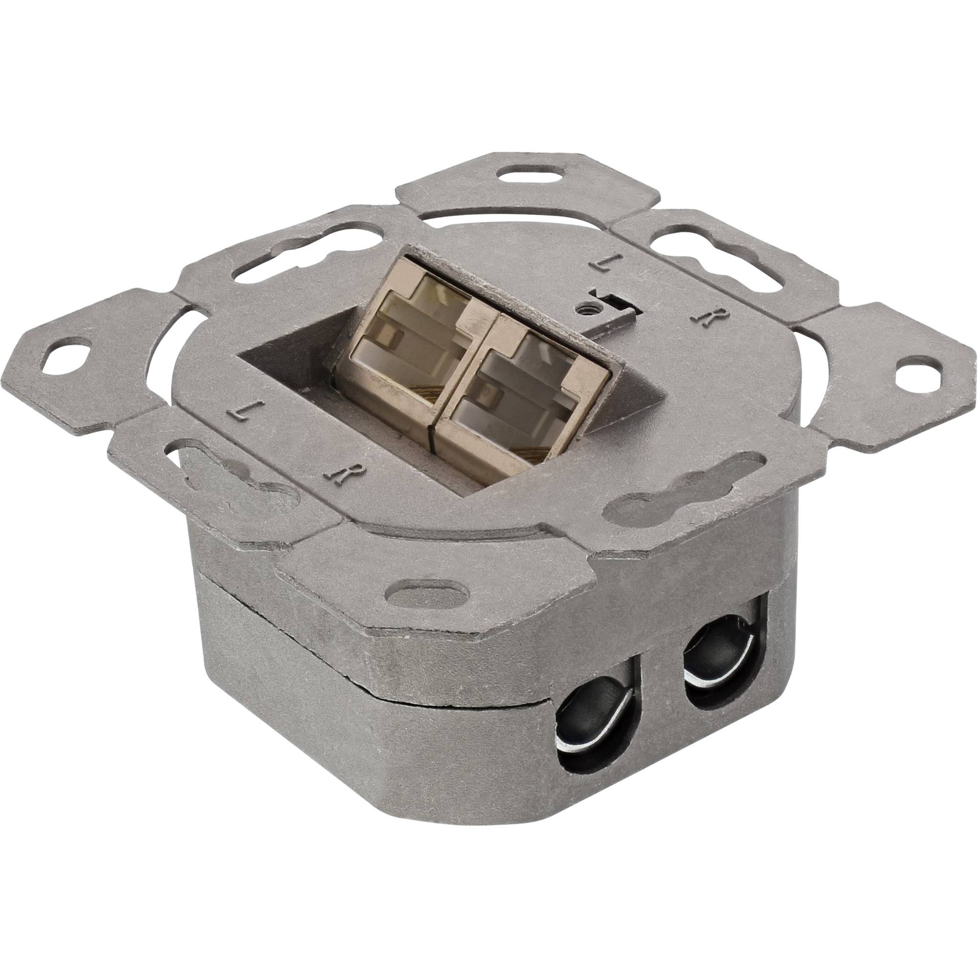 InLine® Cat.6 Anschlussdose, AP/UP 2x RJ45 Buchse, RAL9010, weiß, waagerecht-2