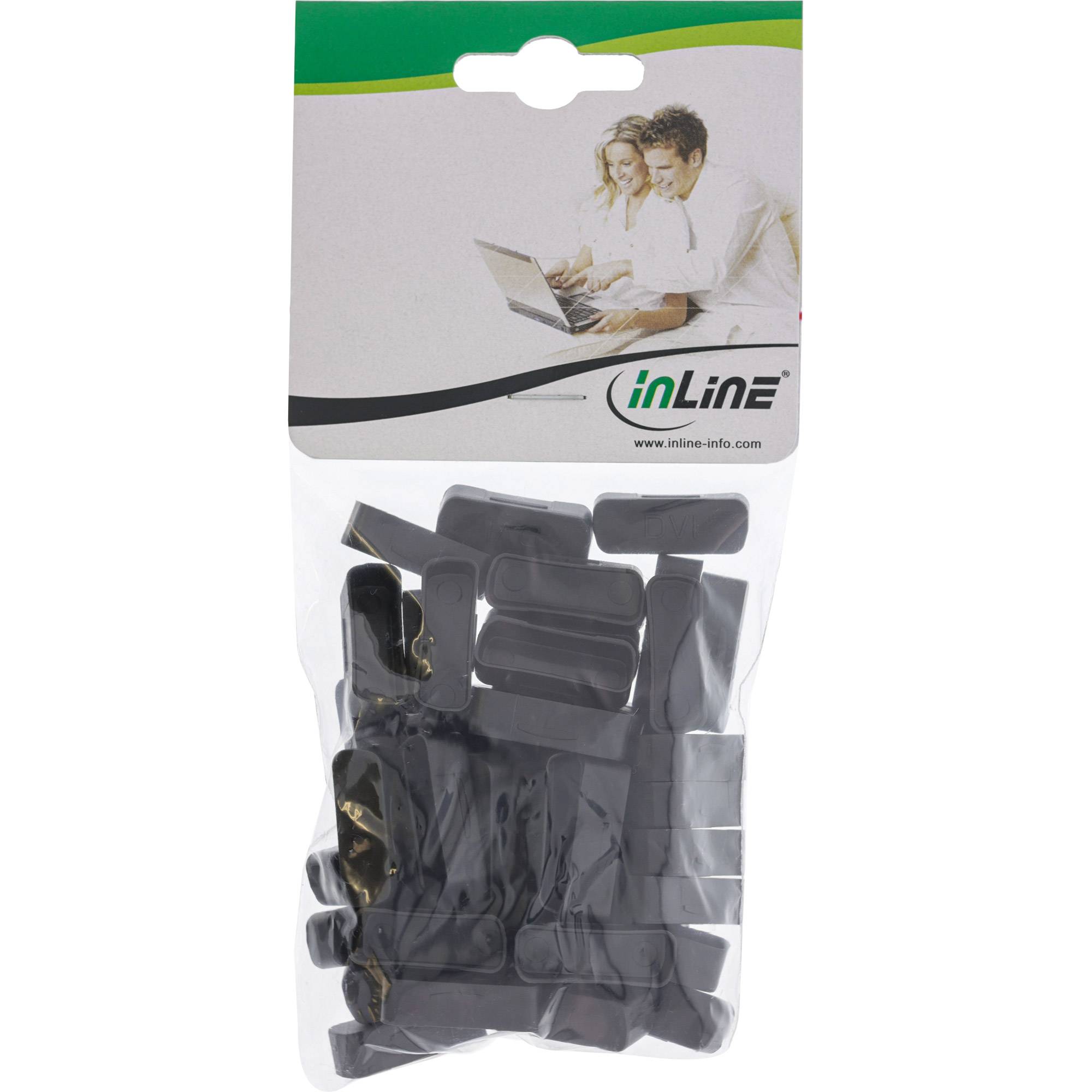 InLine® Staubschutz, für DVI Buchse, schwarz 50er Pack-2