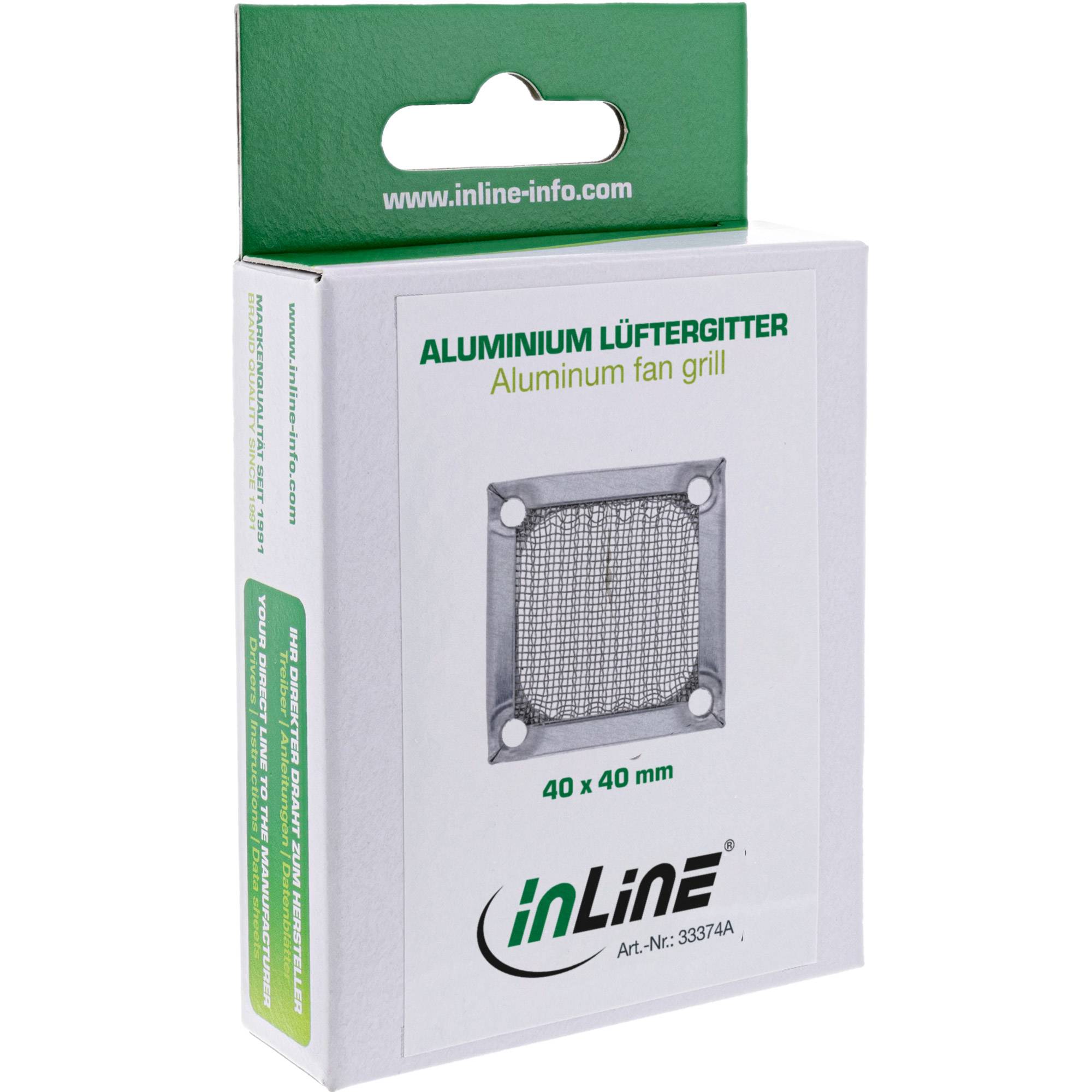 InLine® Lüftergitter, Aluminium Filter, 40x40mm-2