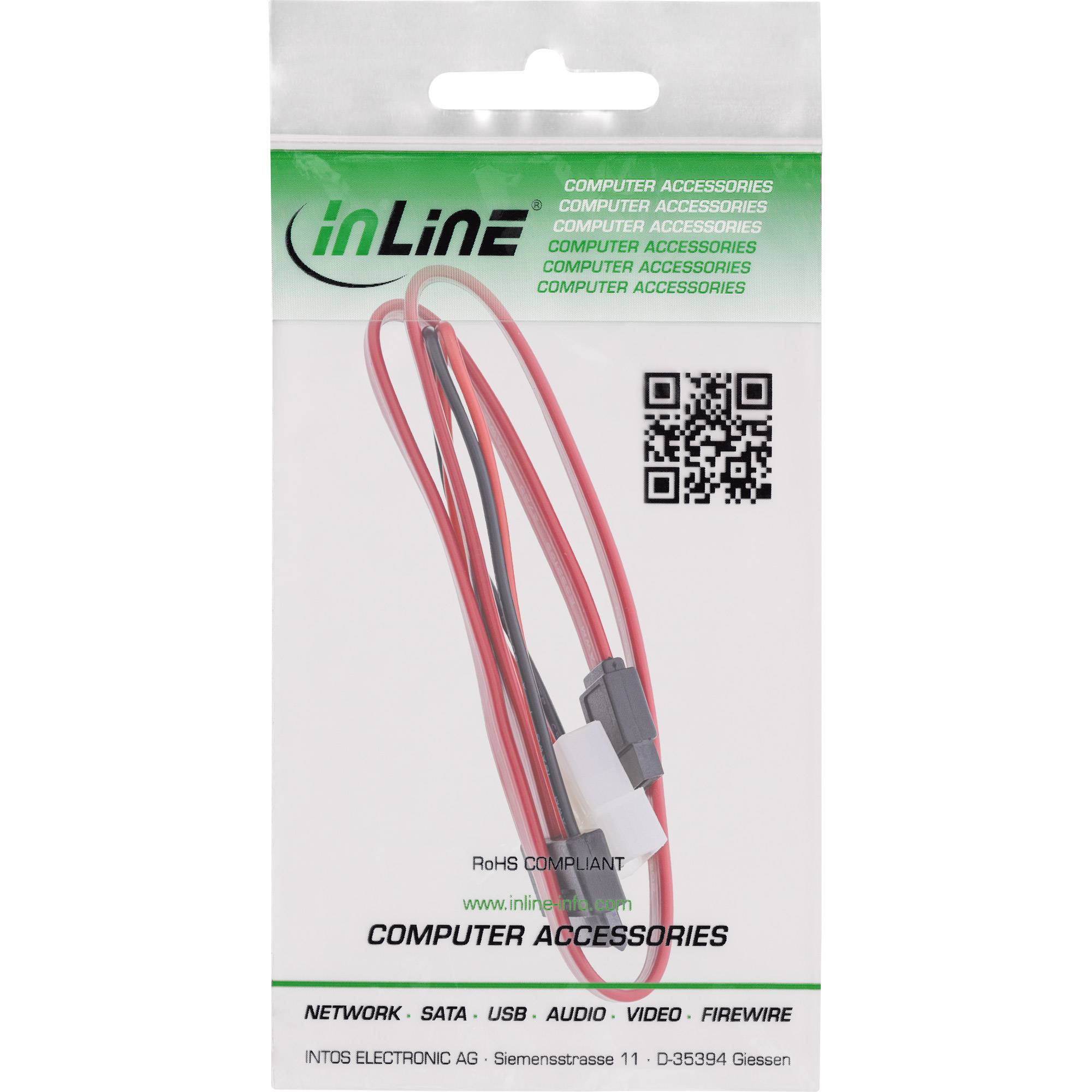InLine® Slimline SATA Kabel, Slimline SATA ST 13pol (7+6) zu SATA+Strom, 0,4m-1
