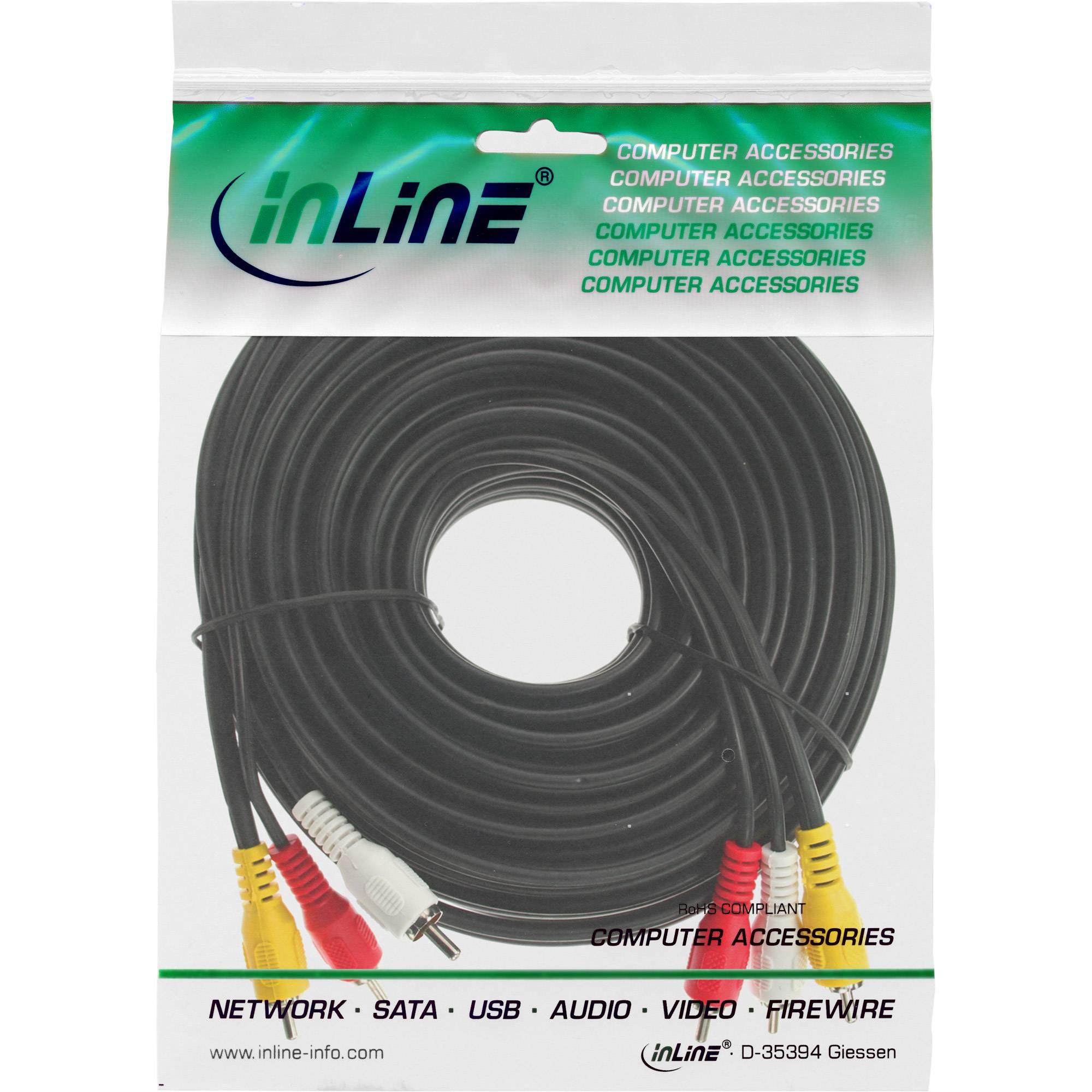 InLine® Cinch Kabel, Audio/Video 3x Cinch, Stecker / Stecker, 3m-1