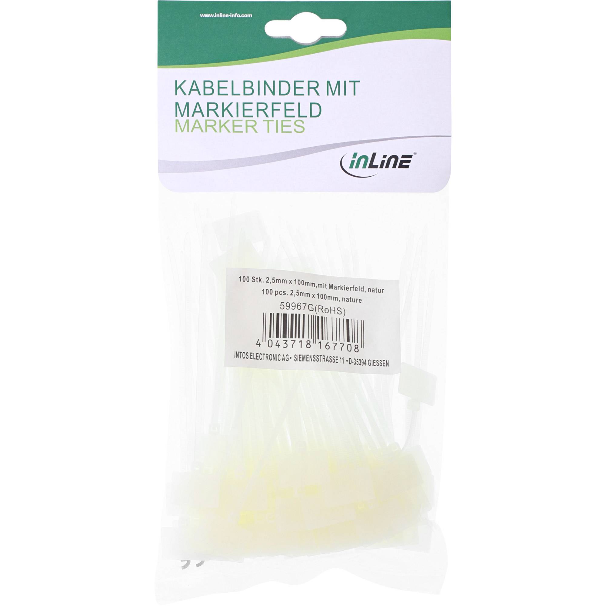 InLine® Kabelbinder mit Markierfeld aussen, Länge 100mm, Breite 2,5mm, 100 Stück-2