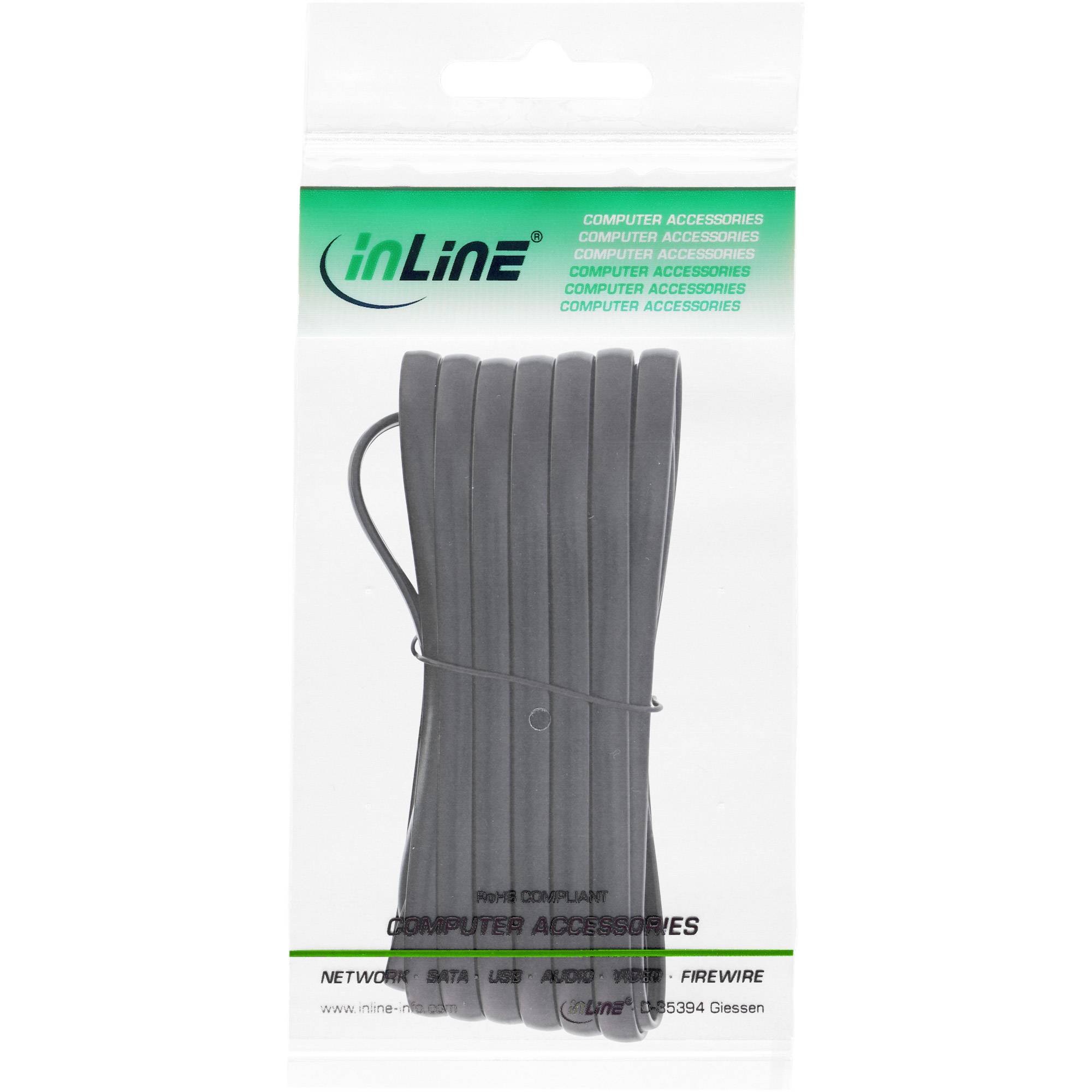 InLine® Modularkabel, RJ12, Stecker / Stecker, 6adrig, 6P6C, 1m-1
