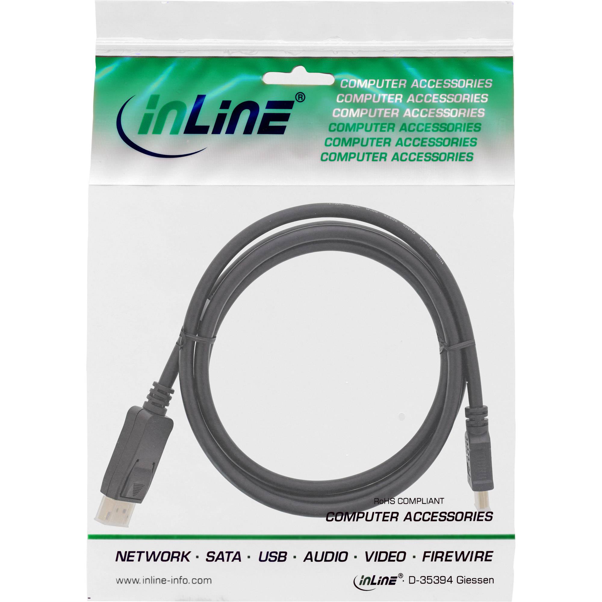 InLine® DisplayPort zu HDMI Konverter Kabel, 4K/30Hz, schwarz, 2m-1
