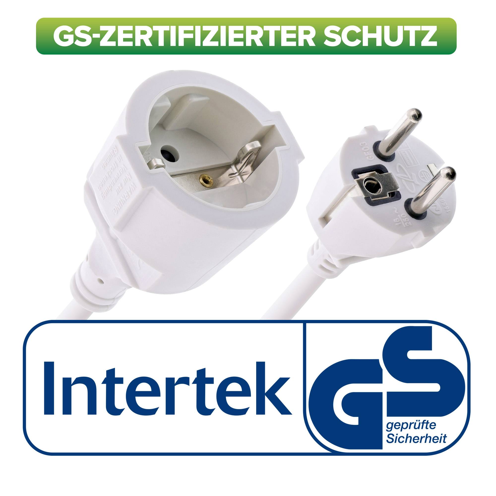 InLine® Schutzkontakt-Verlängerungskabel, CEE 7/7, H05VV-F3G1,5, weiß, 15m-1
