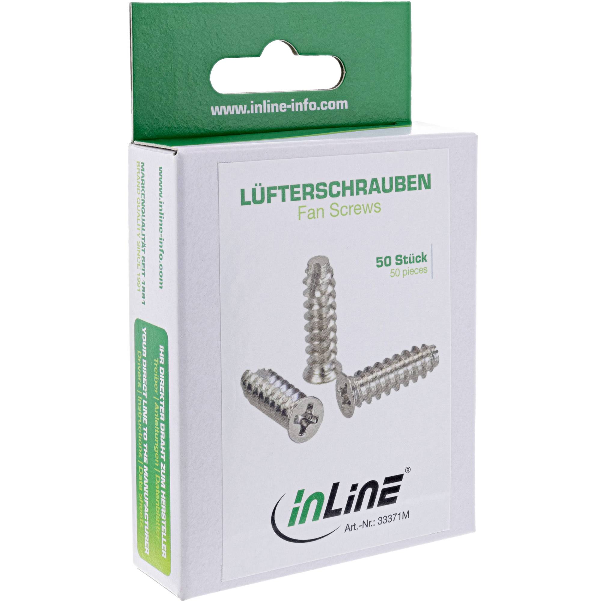 InLine® Lüfterschrauben, 5x16mm, silbern 50er Pack-1