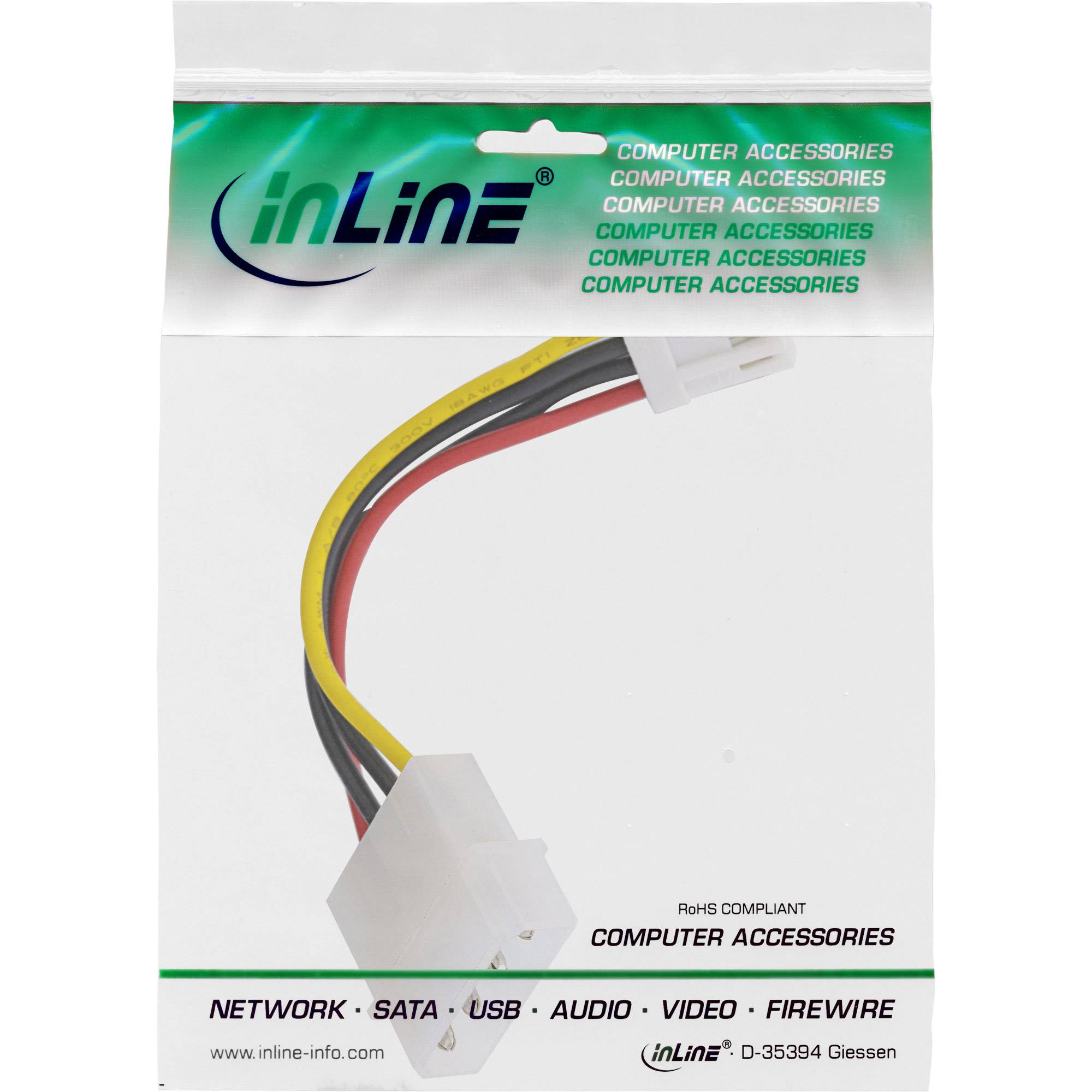 InLine® Stromadapter, 13,34cm (5,25") Buchse zu 8,89cm (3,5") Stecker, 0,06m-1