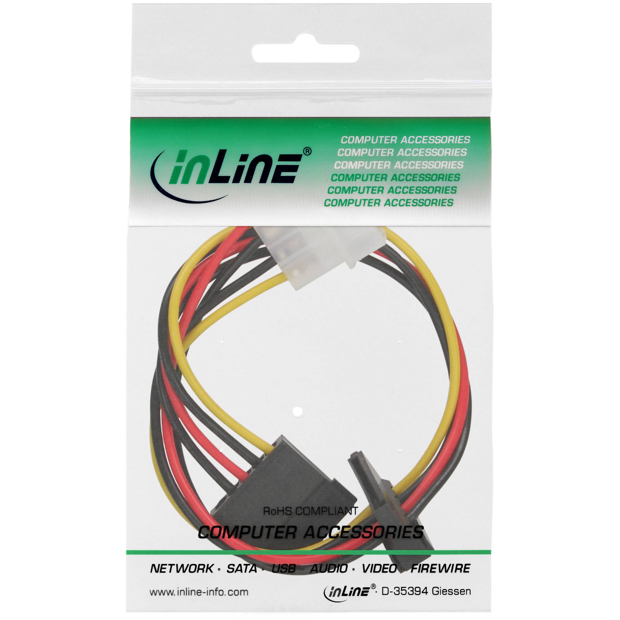 InLine® Strom Kabel intern, 1x 13,34cm (5,25") an 2x 15pol SATA, 0,30m-1