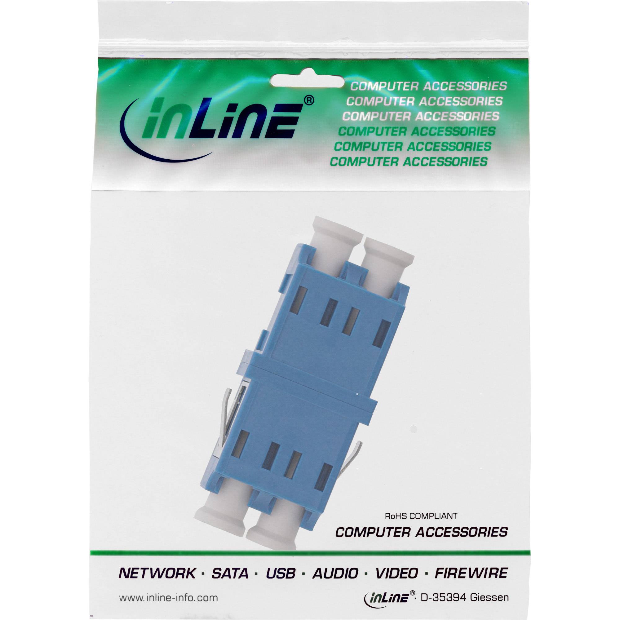 InLine® LWL Kupplung, Duplex LC/LC, singlemode, blau, Keramik-Hülse-2