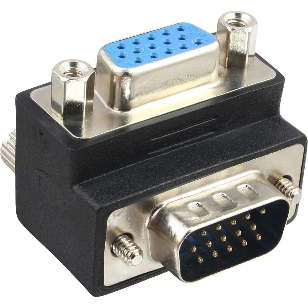 InLine® VGA Adapter 90° Winkel 15pol Stecker/Buchse-0